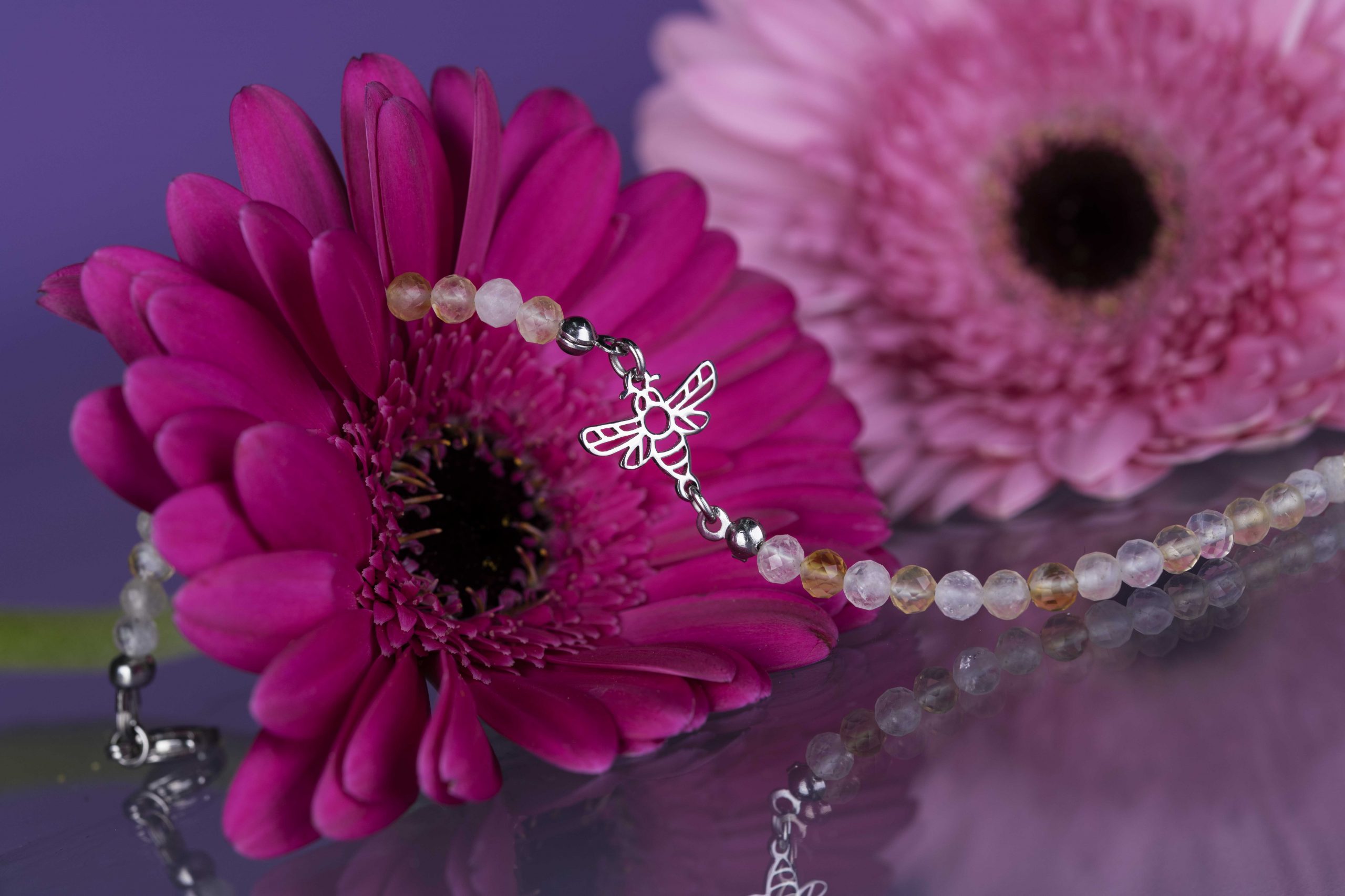 Náramok včela MINI - brúsený citrín