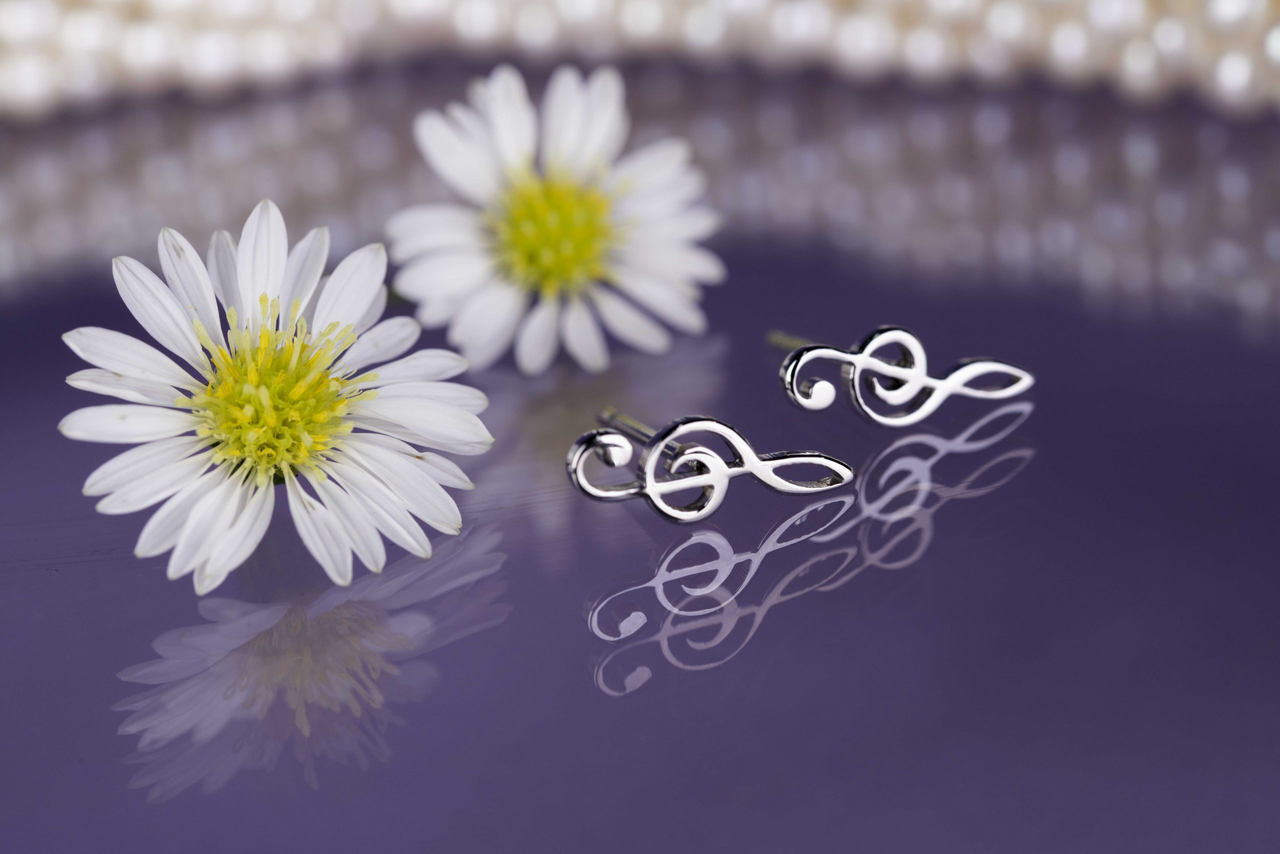 Napichovacie náušnice - husľový kľúč