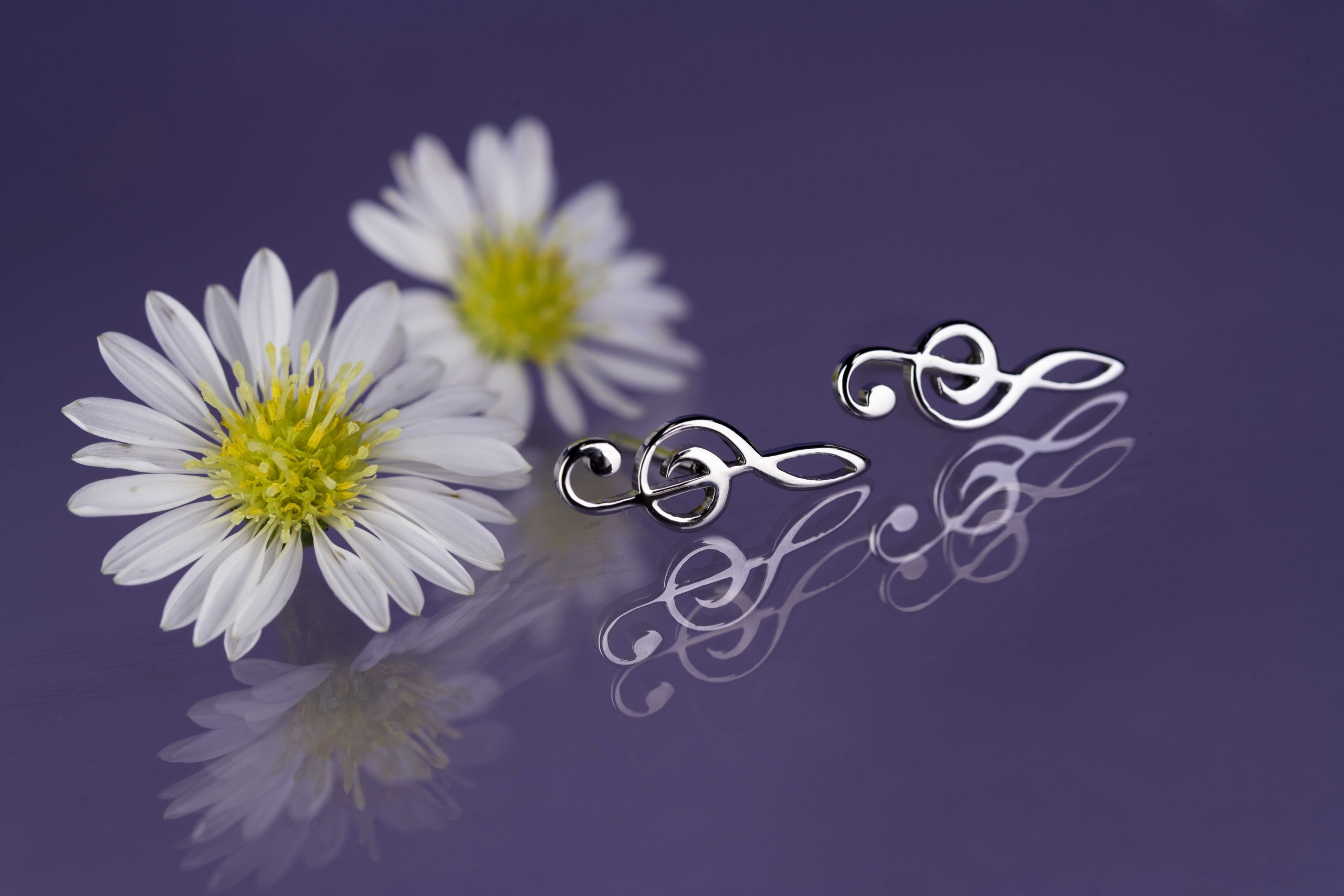 Napichovacie náušnice - husľový kľúč