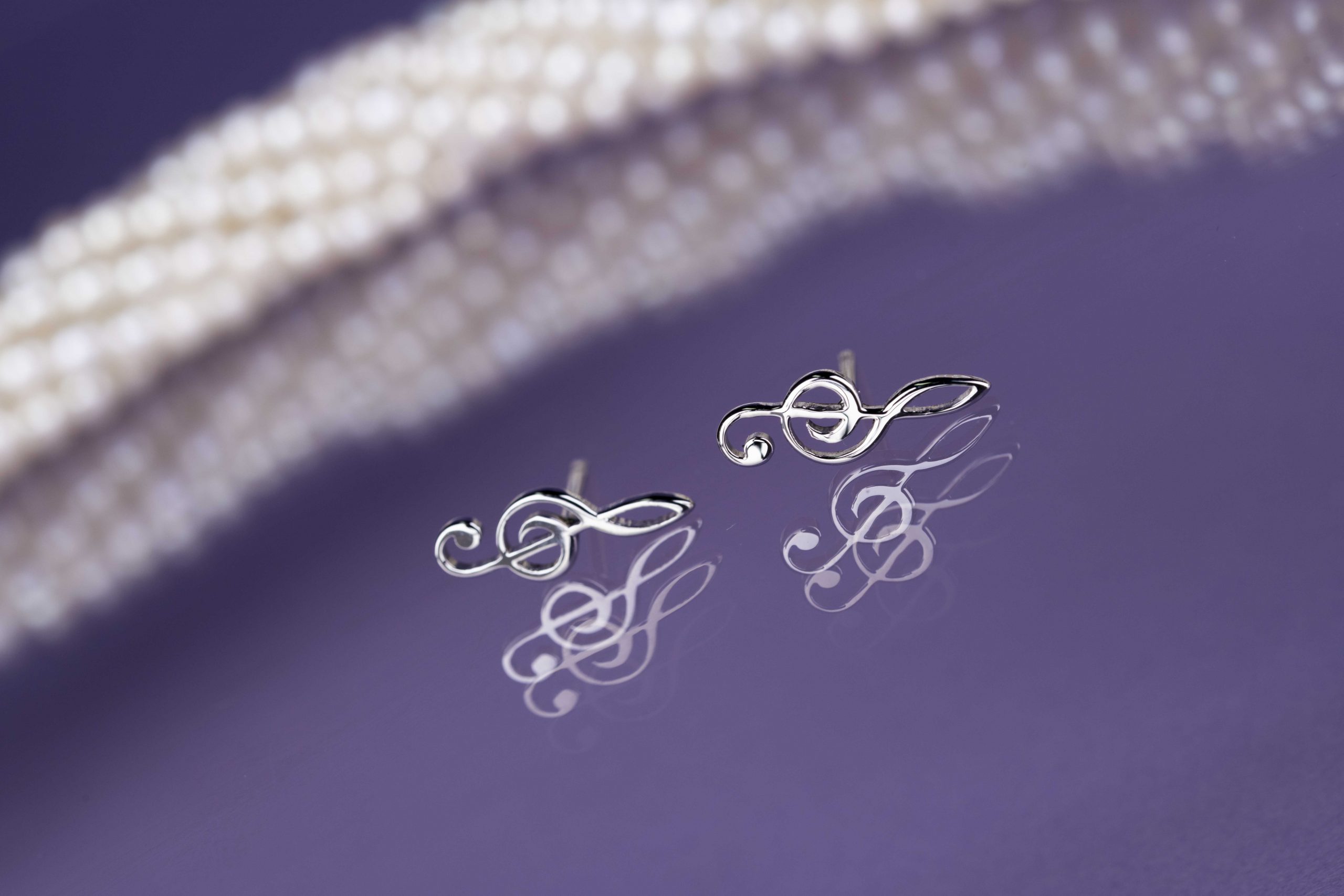 Napichovacie náušnice - husľový kľúč