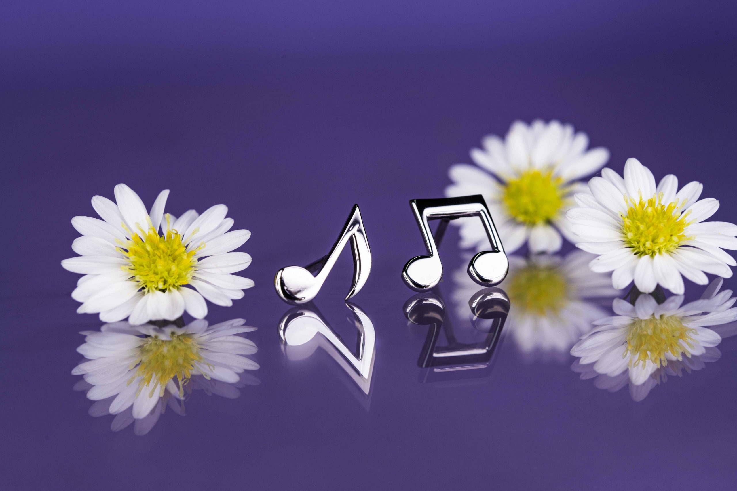 Napichovacie náušnice nota 3 - kombinované