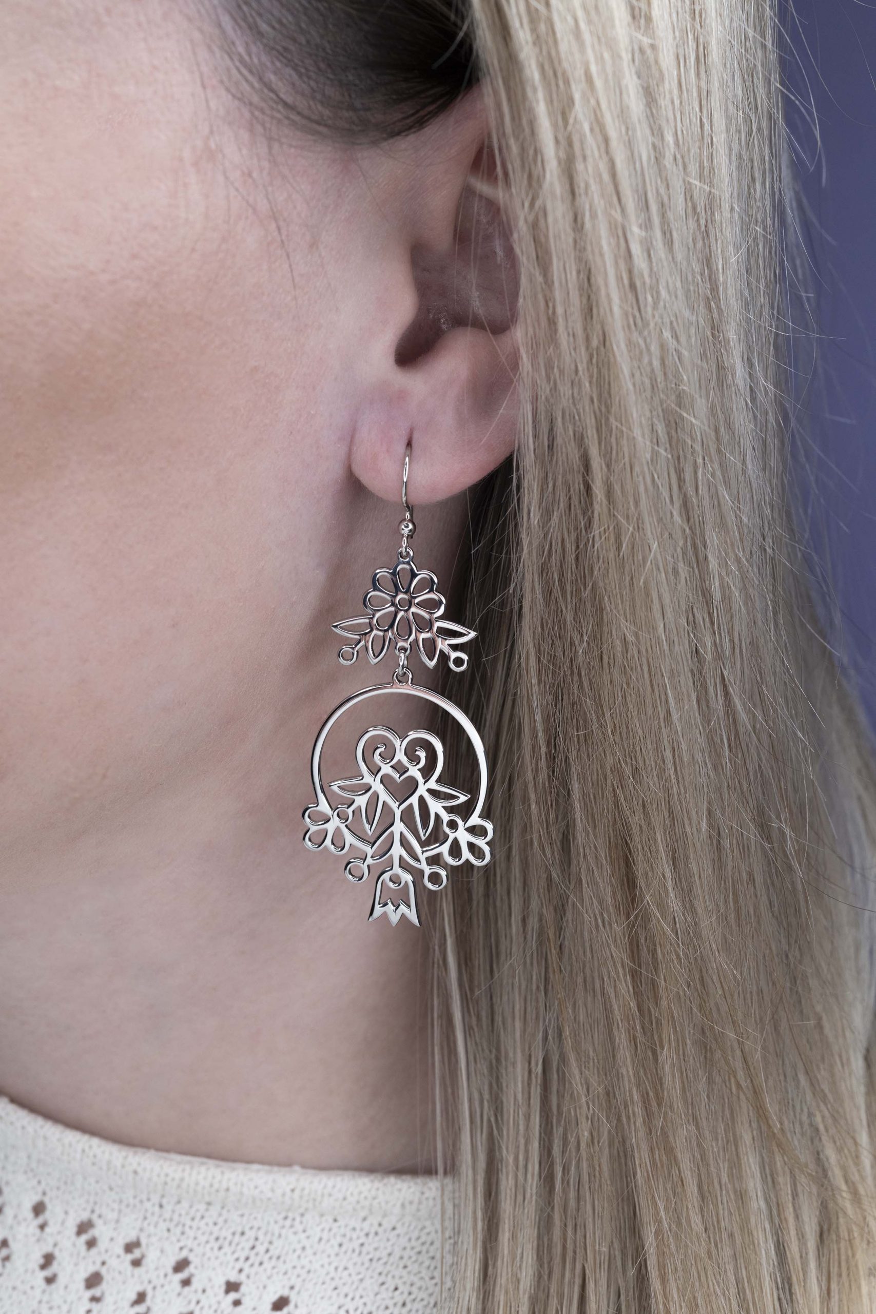 Náušnice srdiečko Polomka skladané 1