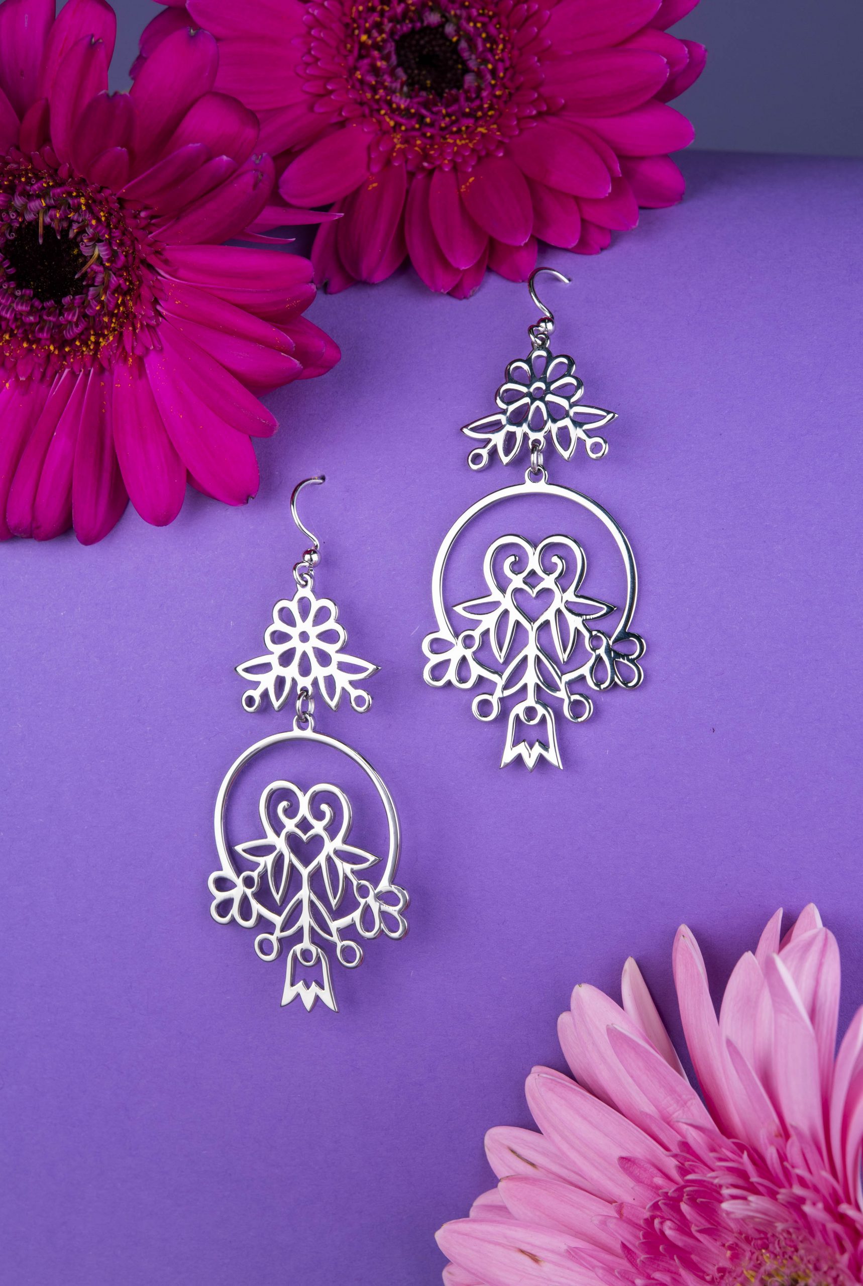 Náušnice srdiečko Polomka skladané 1