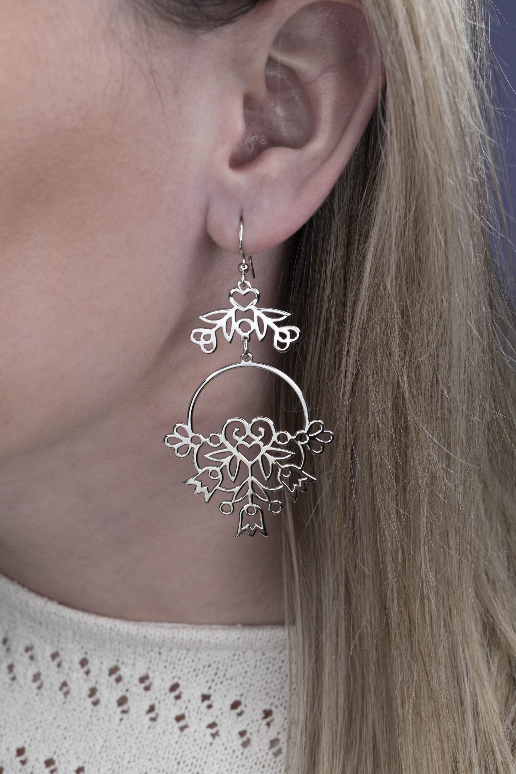 Náušnice srdiečko Polomka skladané 2