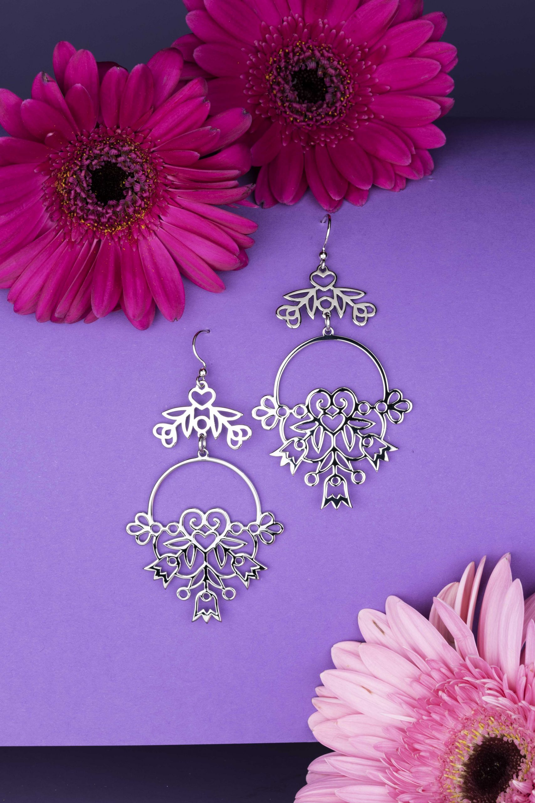 Náušnice srdiečko Polomka skladané 2