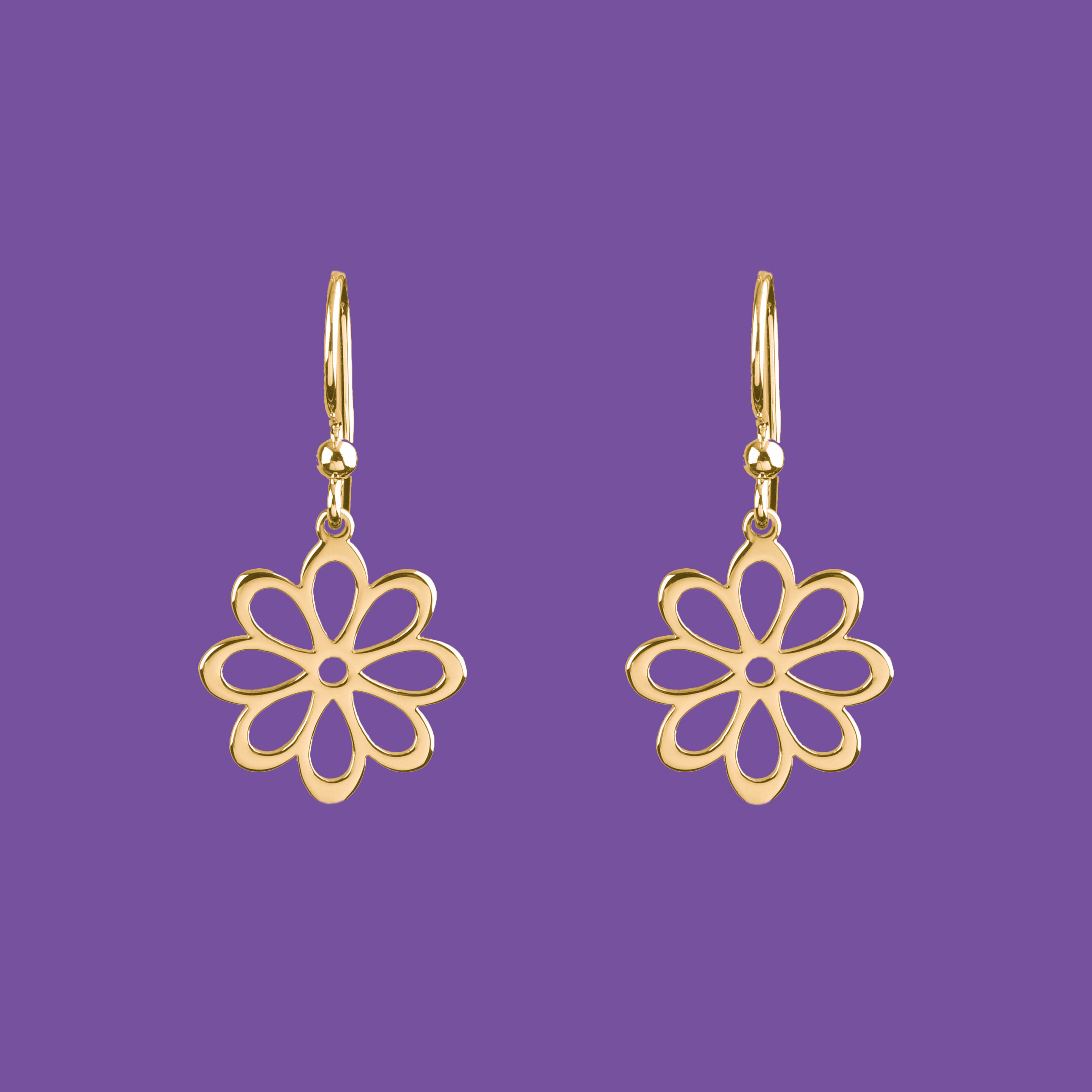 Náušnice folk kvietok - margarétka