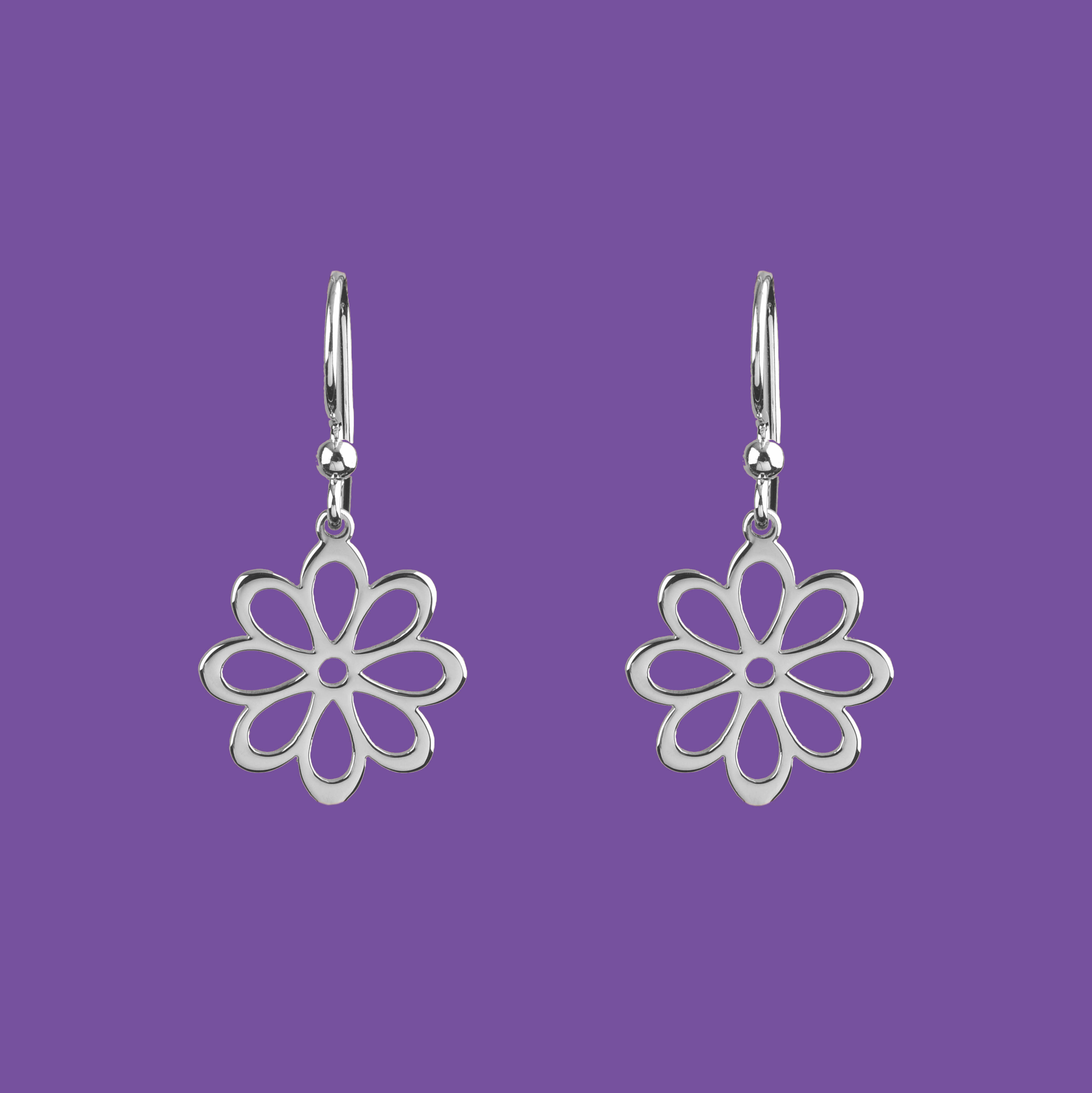 Náušnice folk kvietok - margarétka