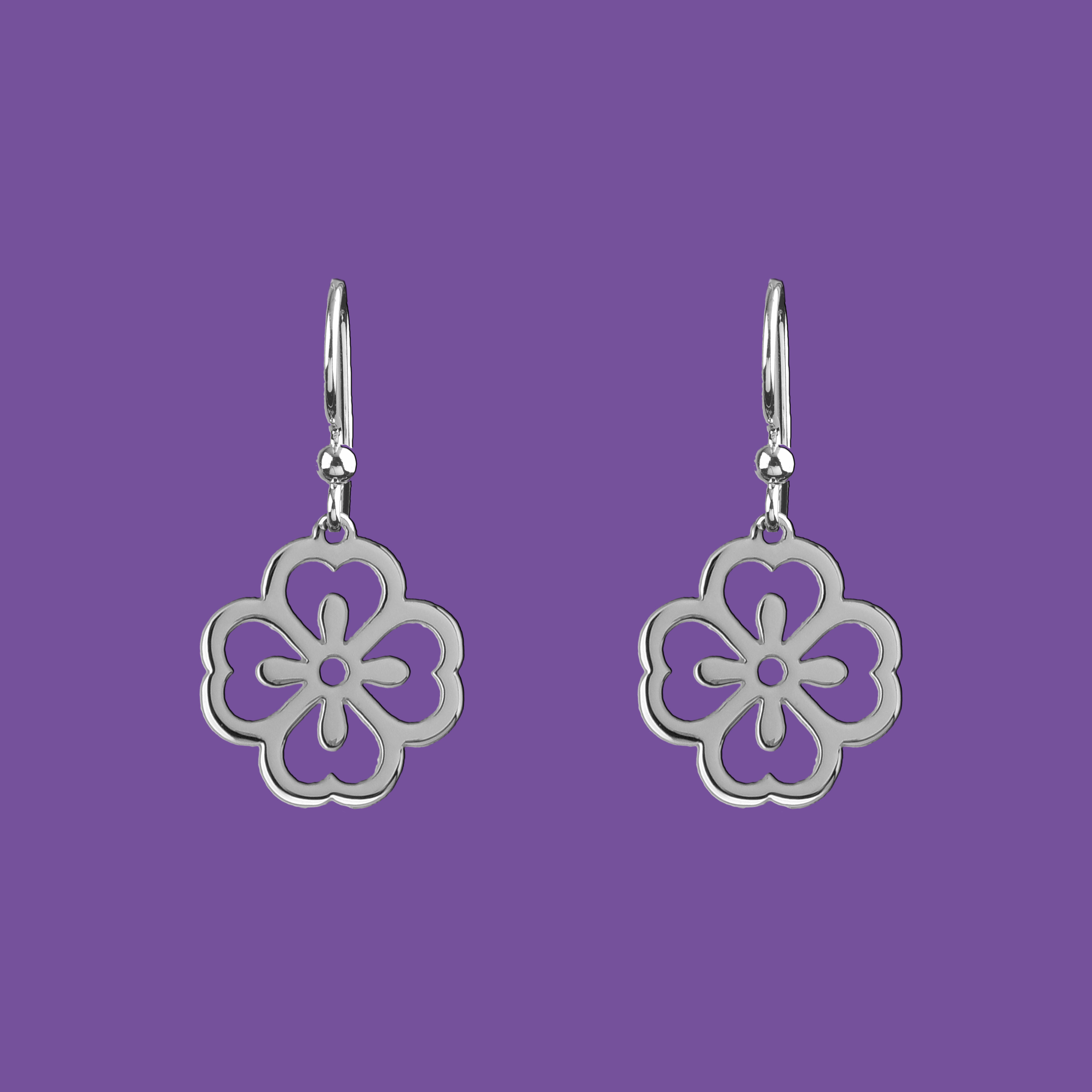 Náušnice folk kvietok - nezábudka