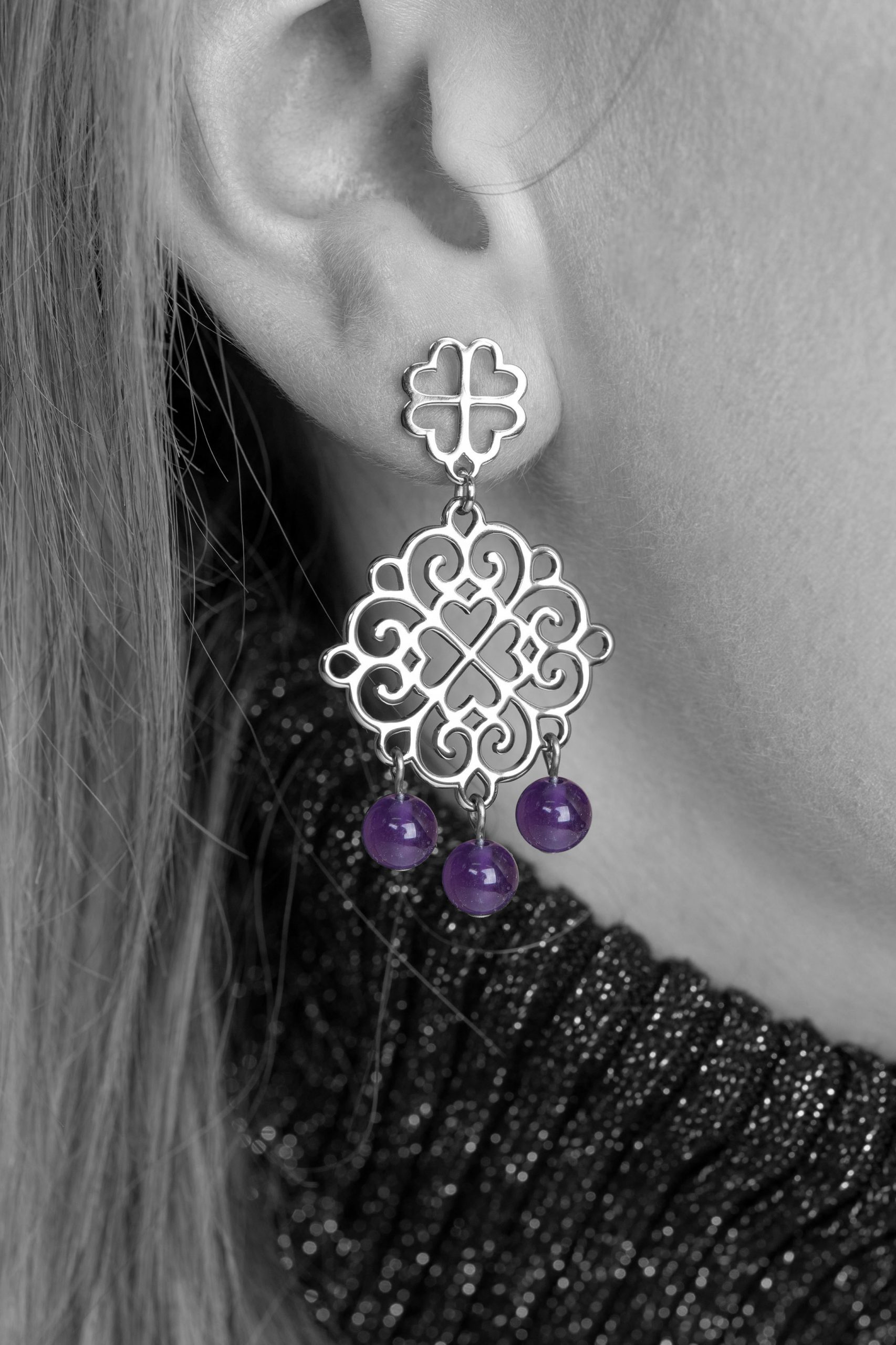 Náušnice Závadka ornament 1 štvorlístok