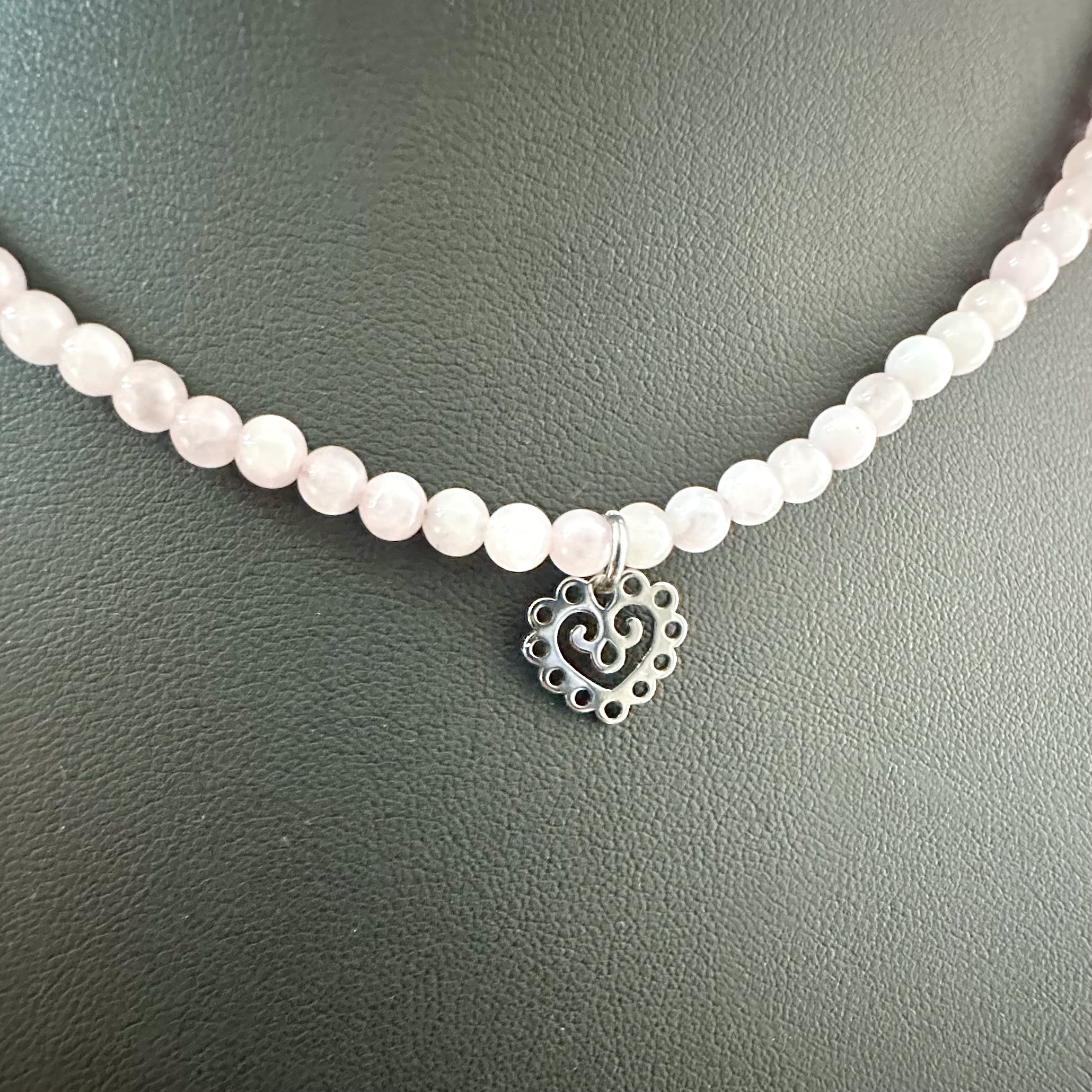 Náhrdelník - srdiečko mini + ruženín