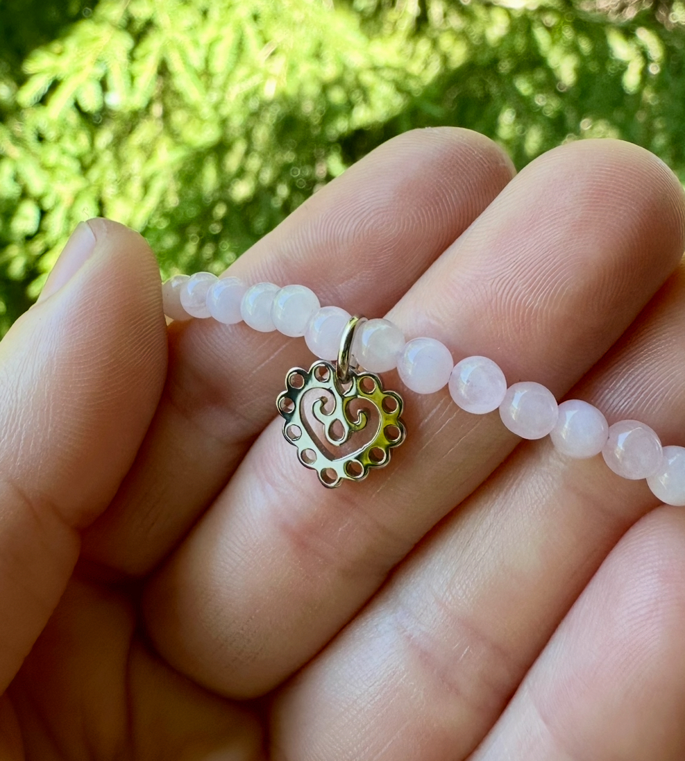 Náhrdelník - srdiečko mini + ruženín