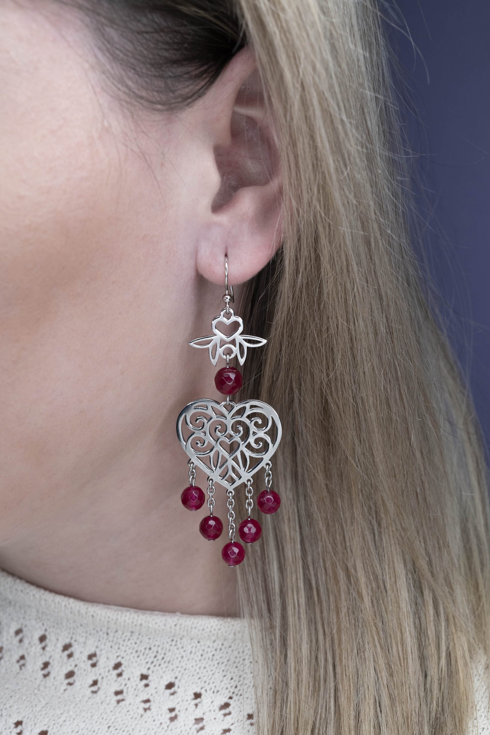 Náušnice Polomka srdce 1