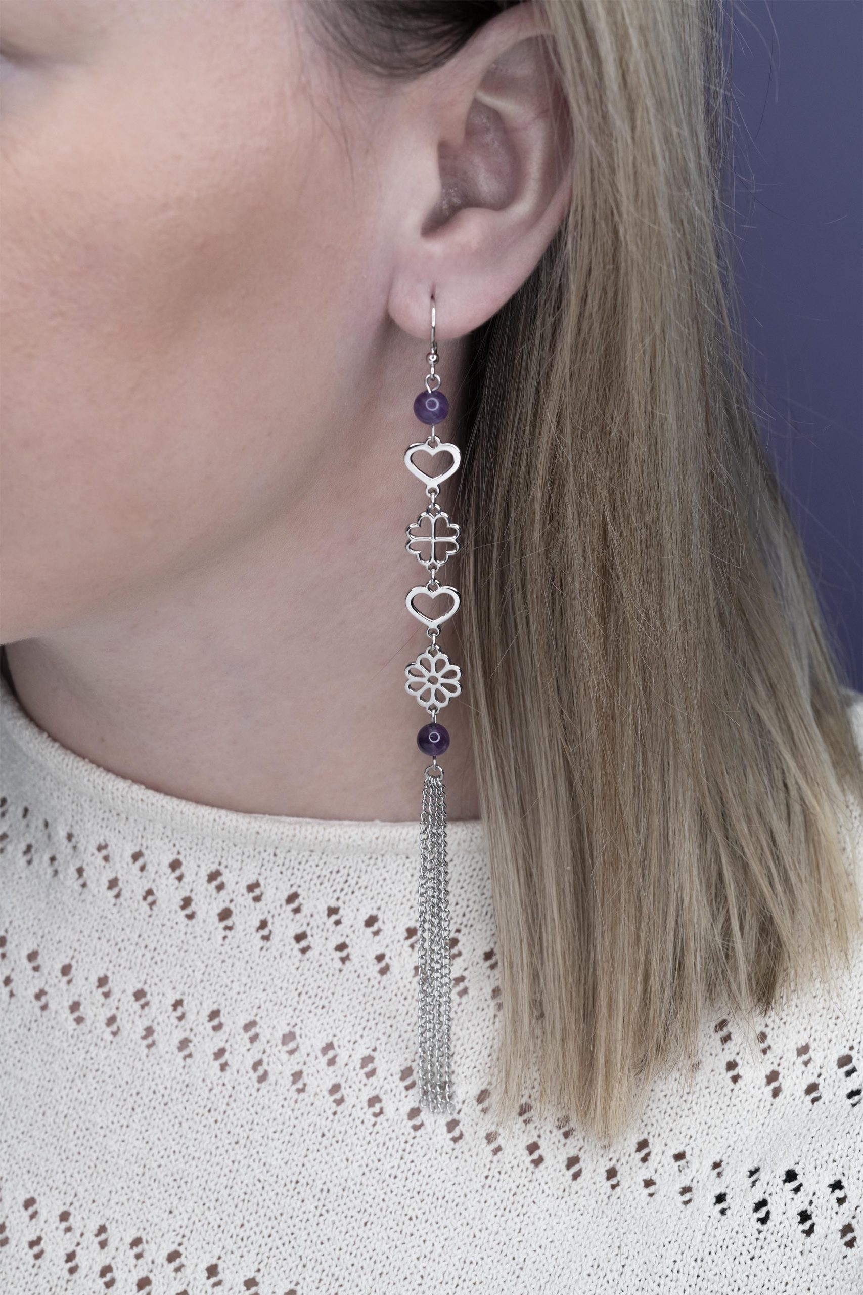 Náušnice kvietky skladané 2 + retiazky