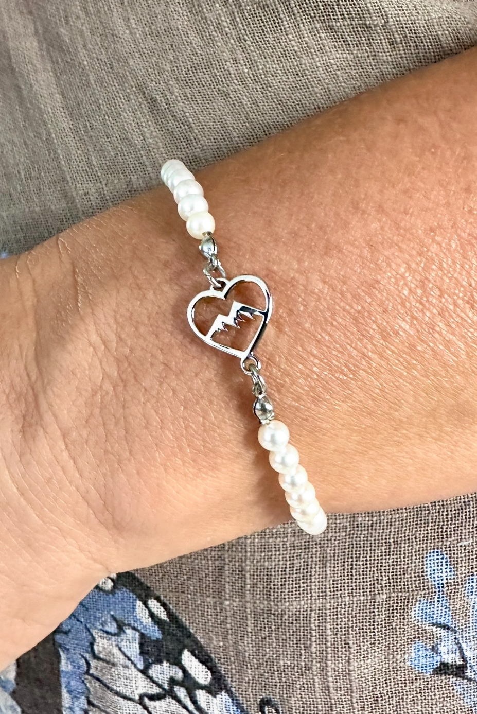 Náramok Hory Srdiečko MINI- perly