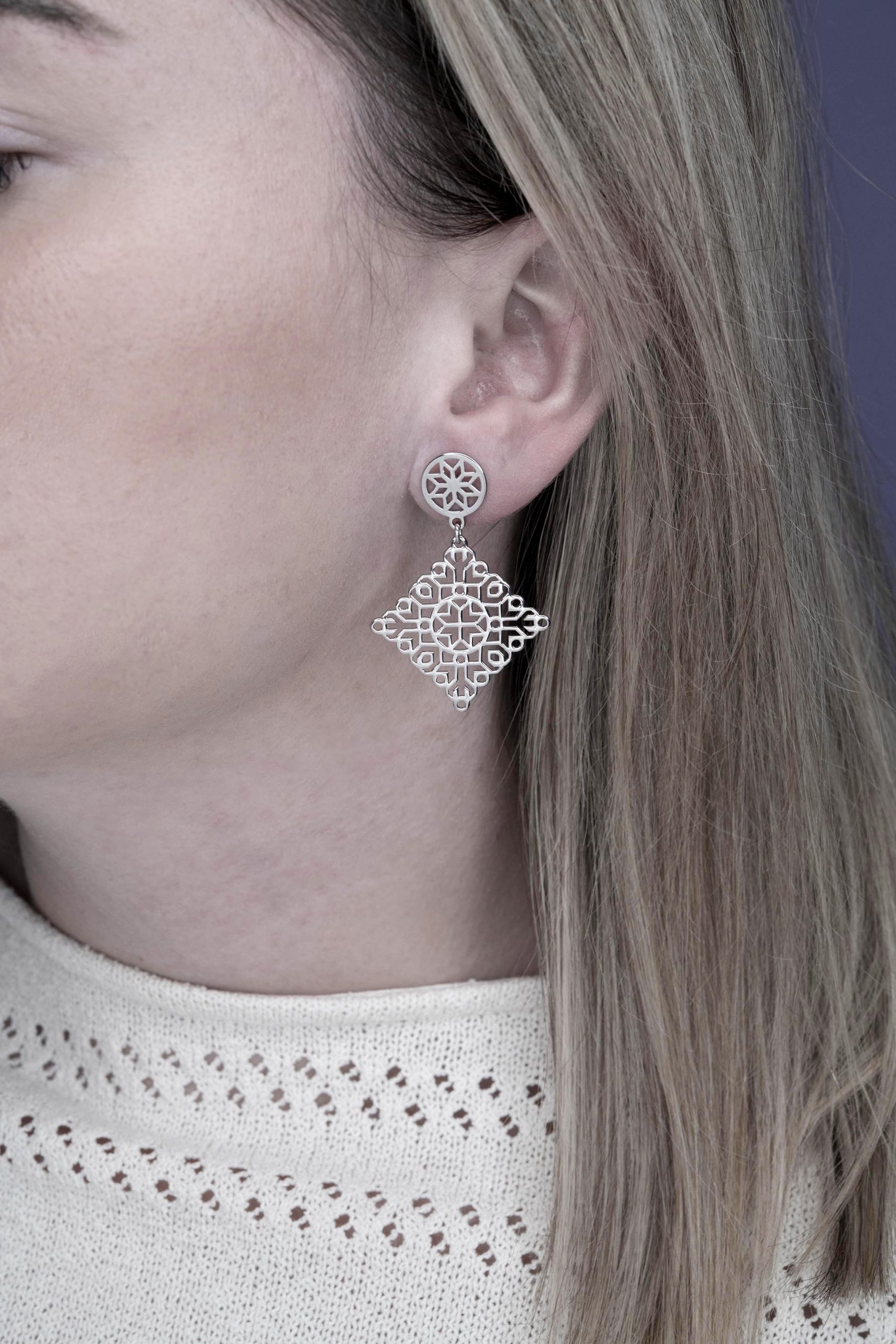 Náušnice štvorec hviezda – Pohorela 1