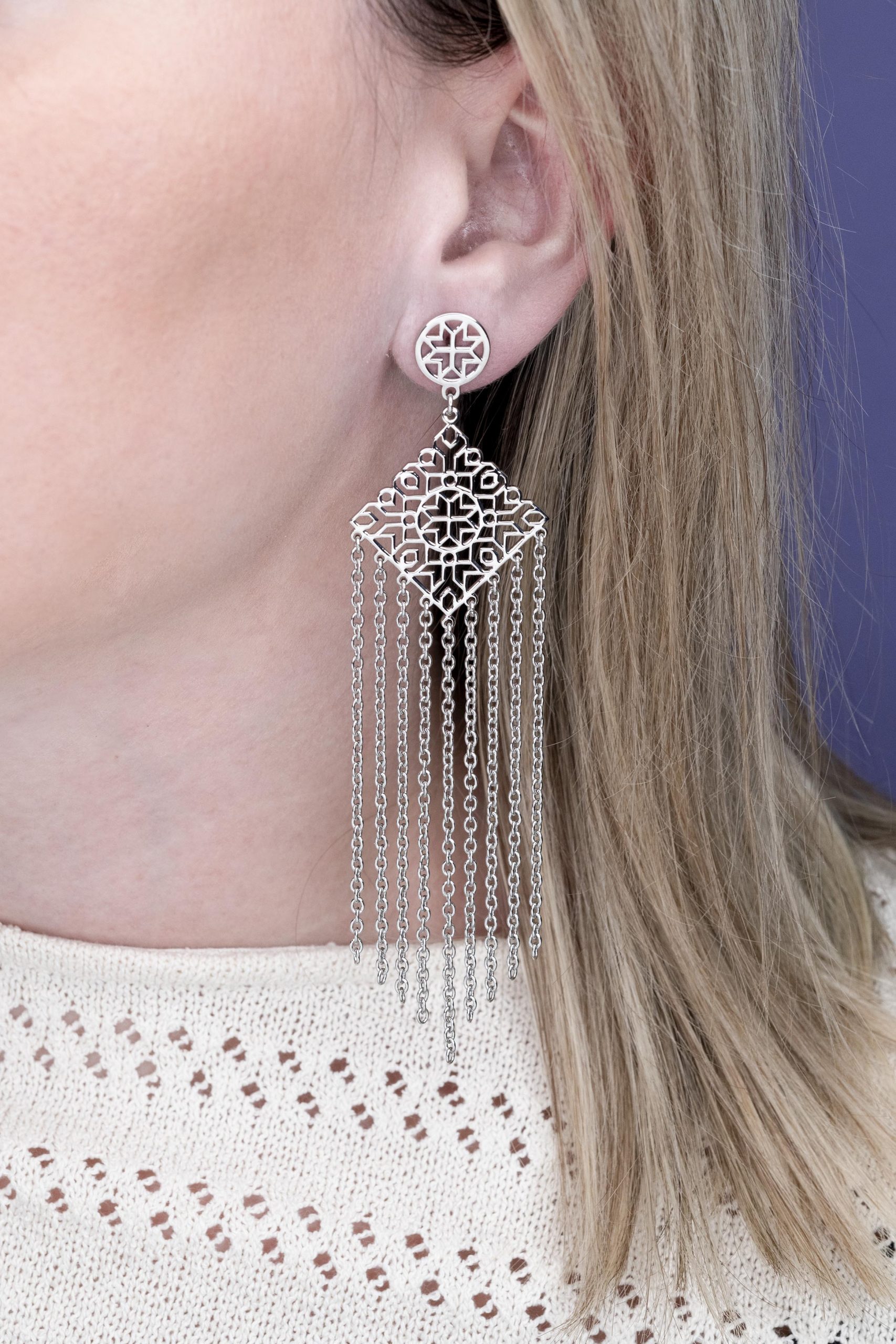 Náušnice Pohorelá hviezda vodopád - veľké