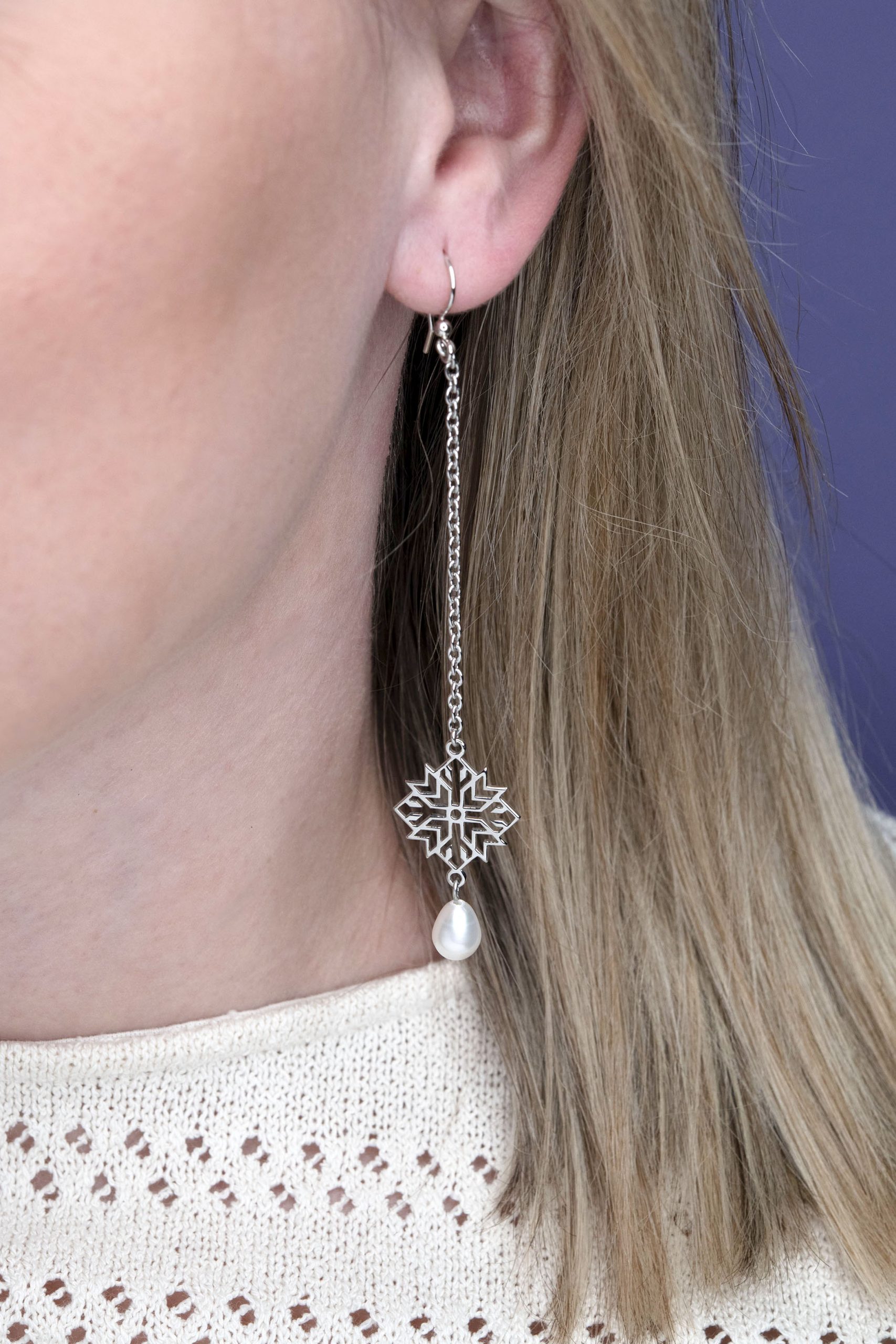 Náušnice štvorec MINI – Pohorela 3 + retiazka