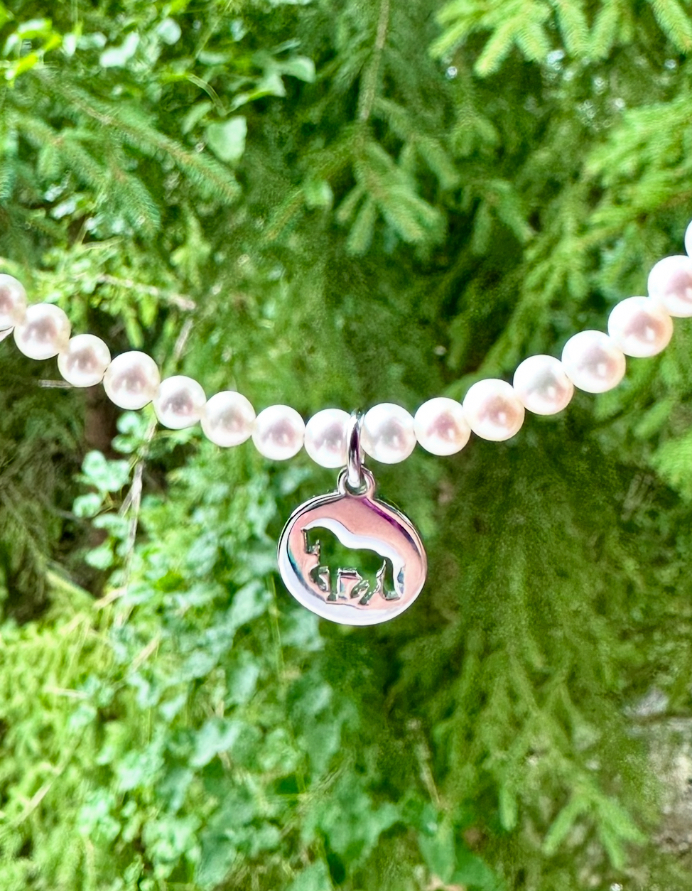 Náhrdelník - Piaf koník MINI +biele sladkovodné perly