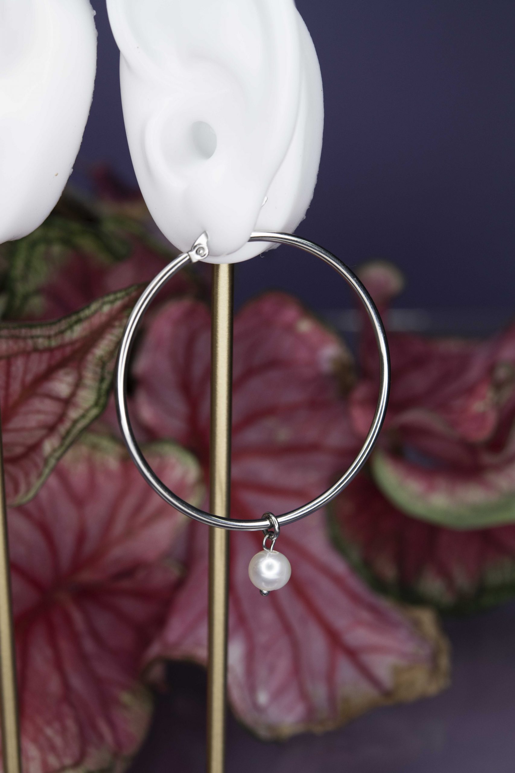 Náušnice abeceda VEĽKÝ KRUH (rôzne písmená na výber) + sladkovodná perla