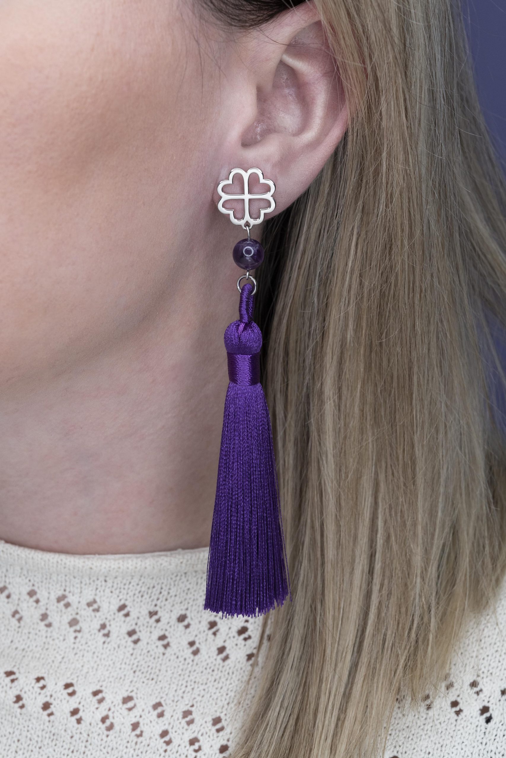 Náušnice – štvorlístok – Závadka strapce