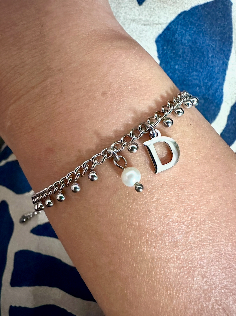 Náramok Abeceda – retiazka + perla 2