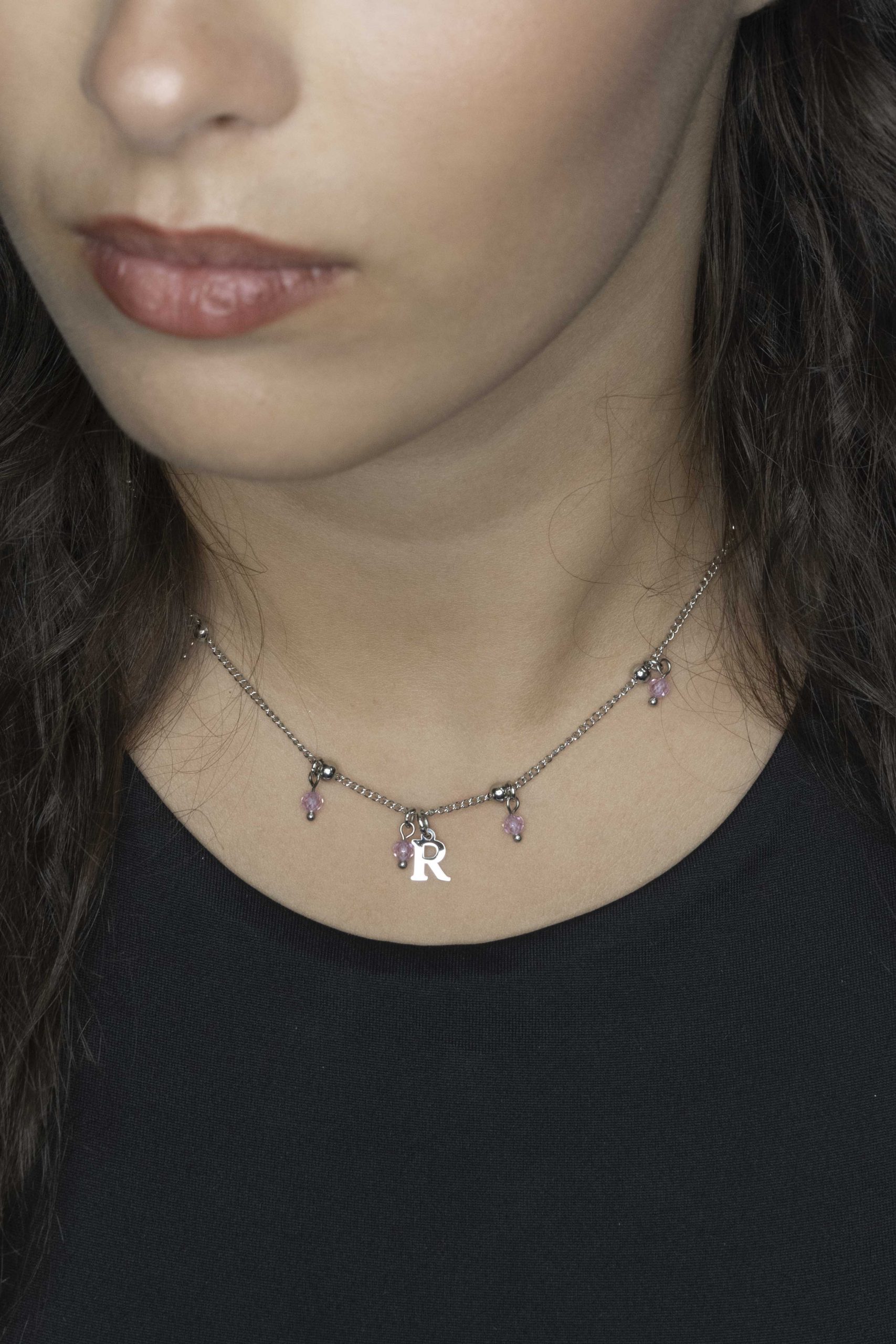 Prívesok abeceda 3 (rôzne písmená na výber) + ružový zirkón