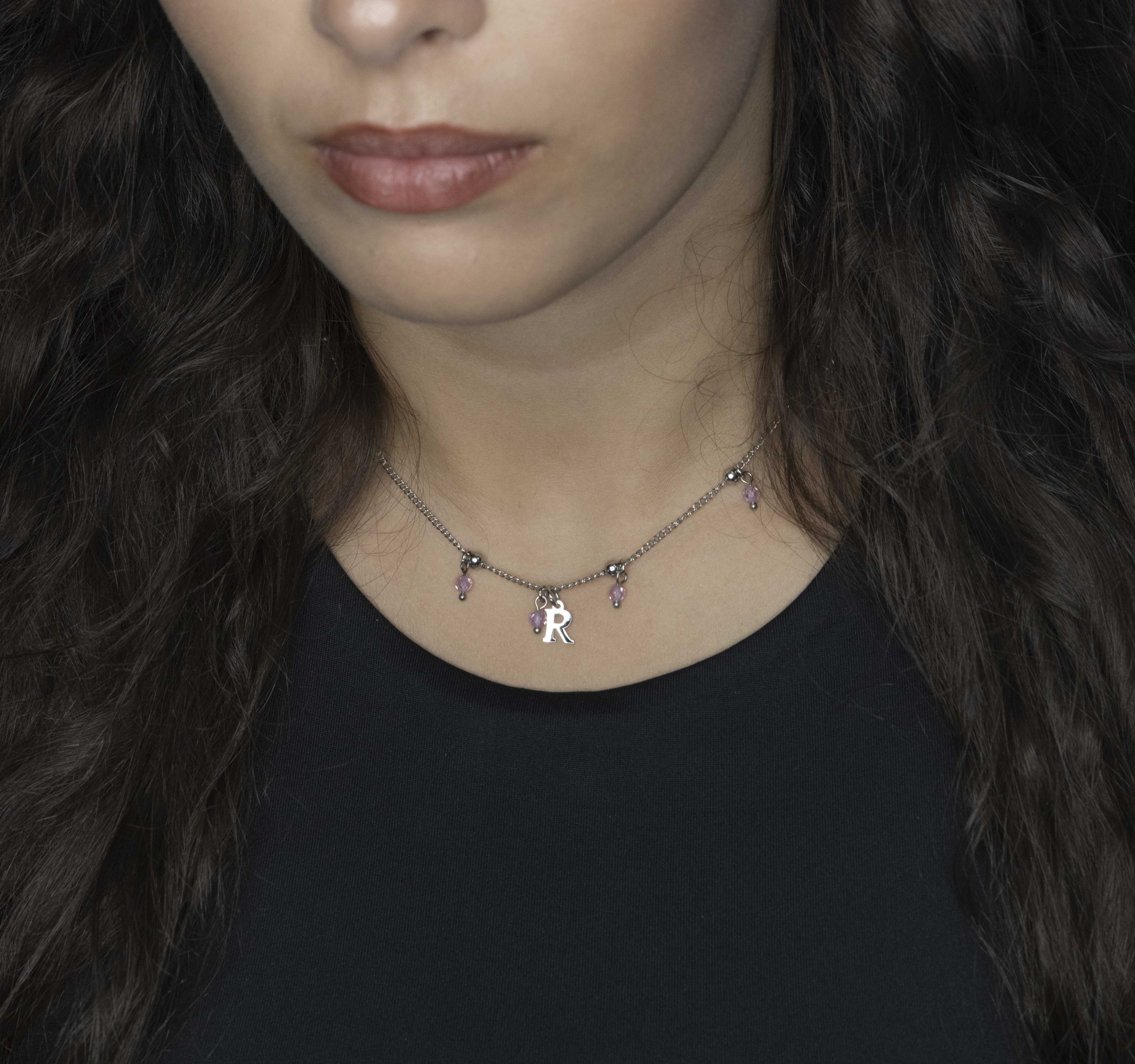 Prívesok abeceda 3 (rôzne písmená na výber) + ružový zirkón