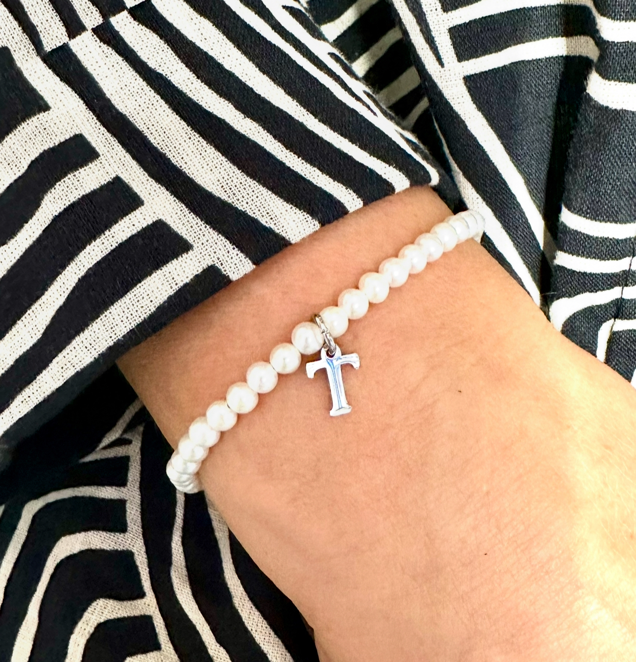 Náramok Abeceda – retiazka MINI perly 1