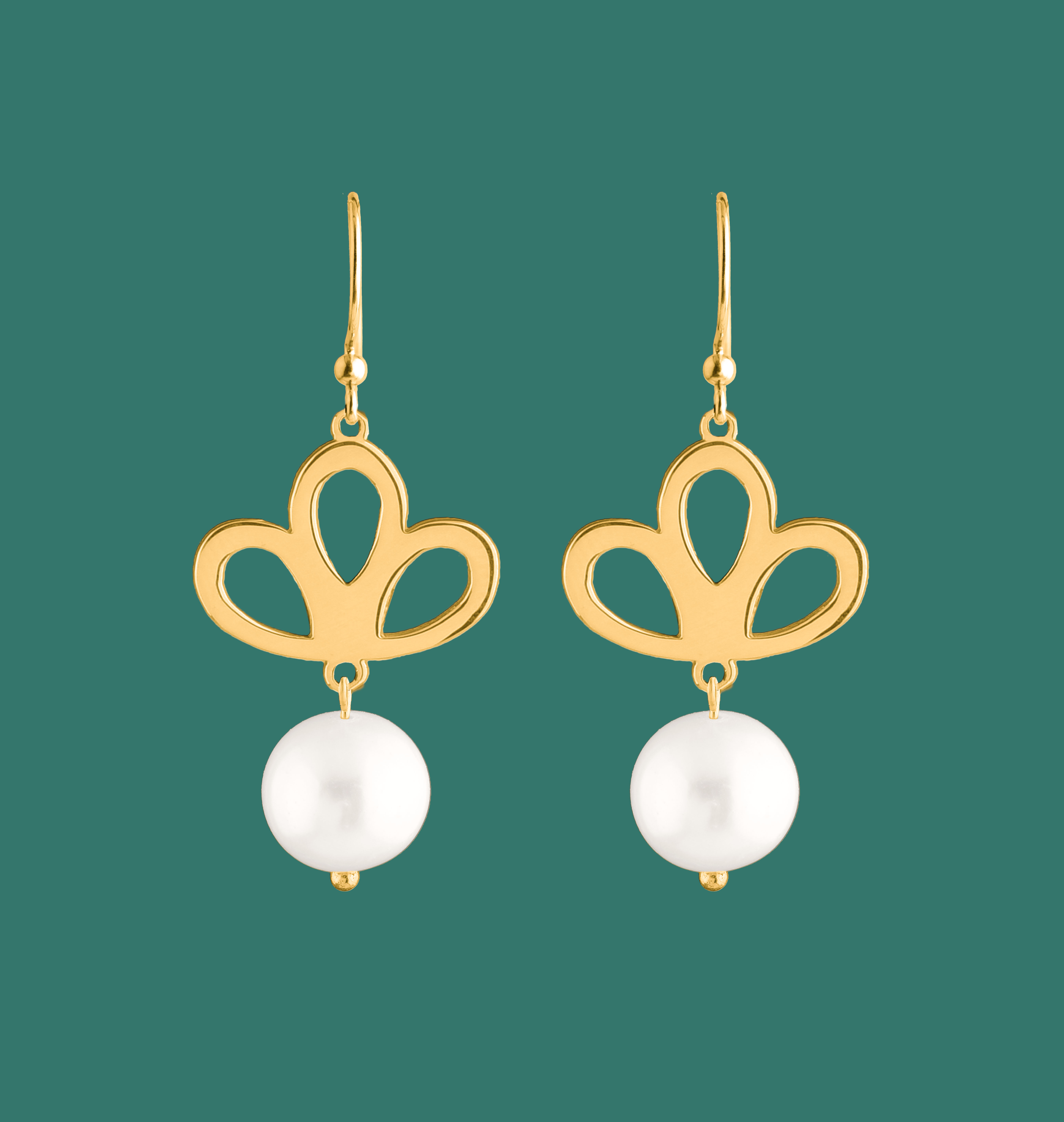 Náušnice trojlístok s perlou