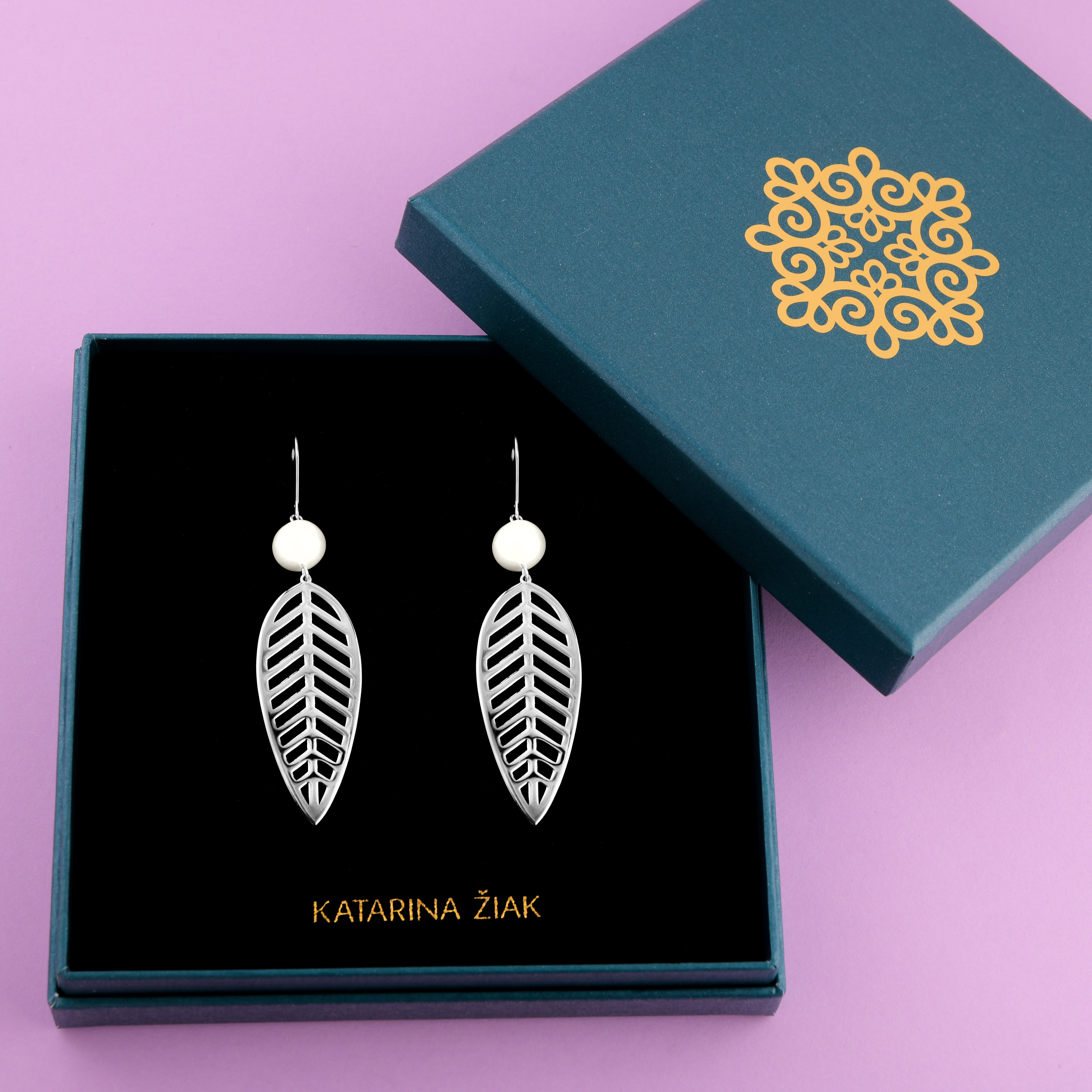 Náušnice vŕbový list