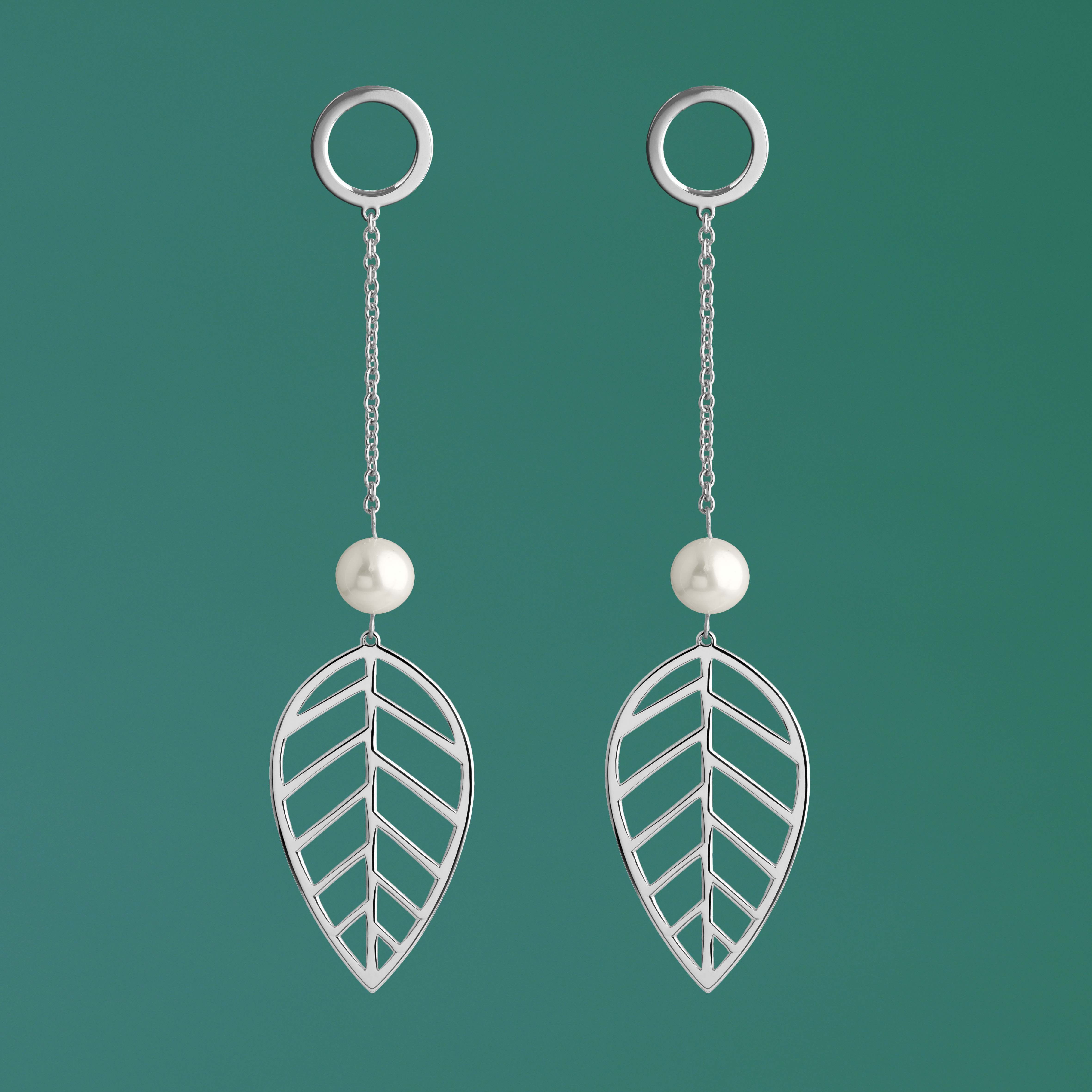 Náušnice bukový list na retiazke