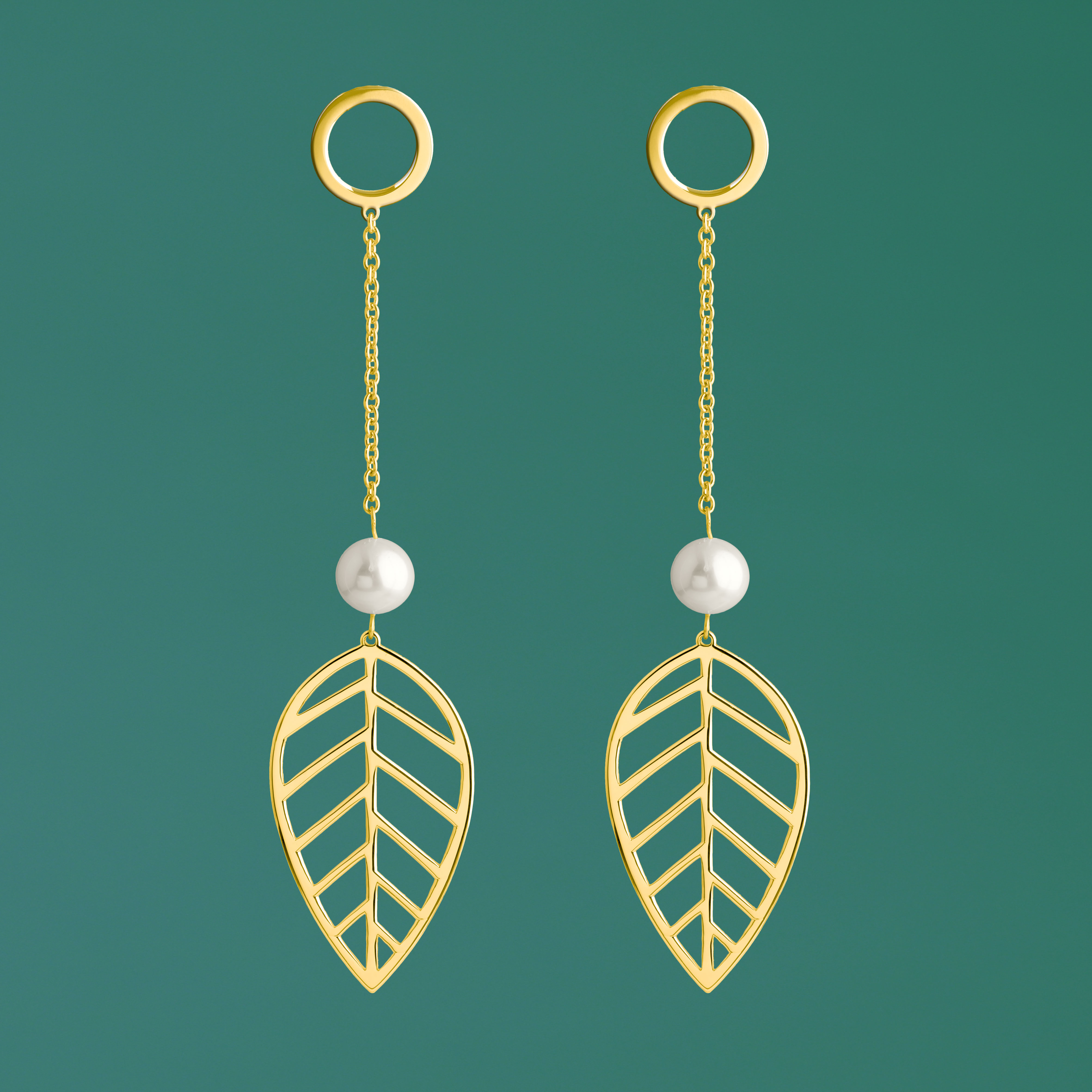 Náušnice bukový list na retiazke