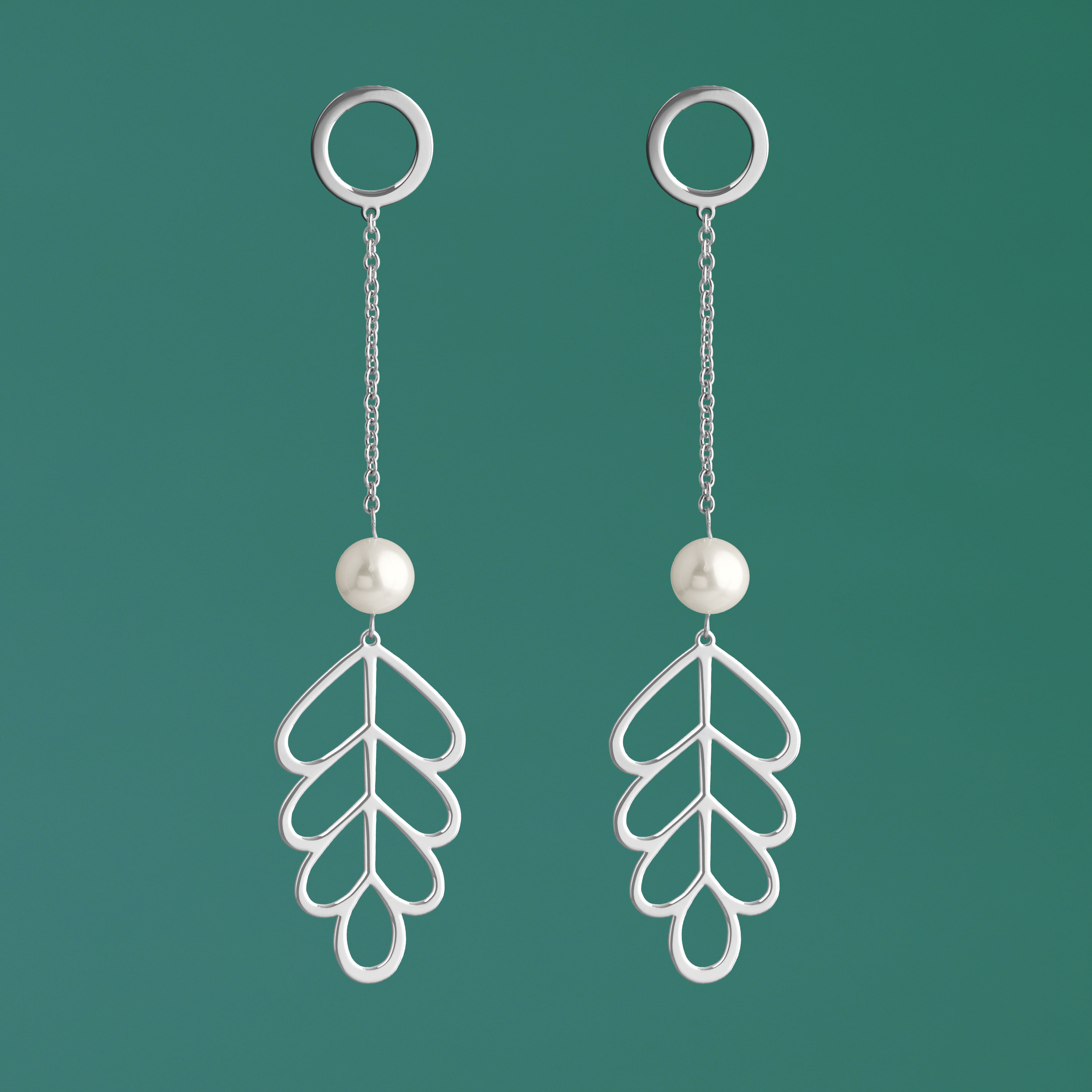 Náušnice dubový list na retiazke