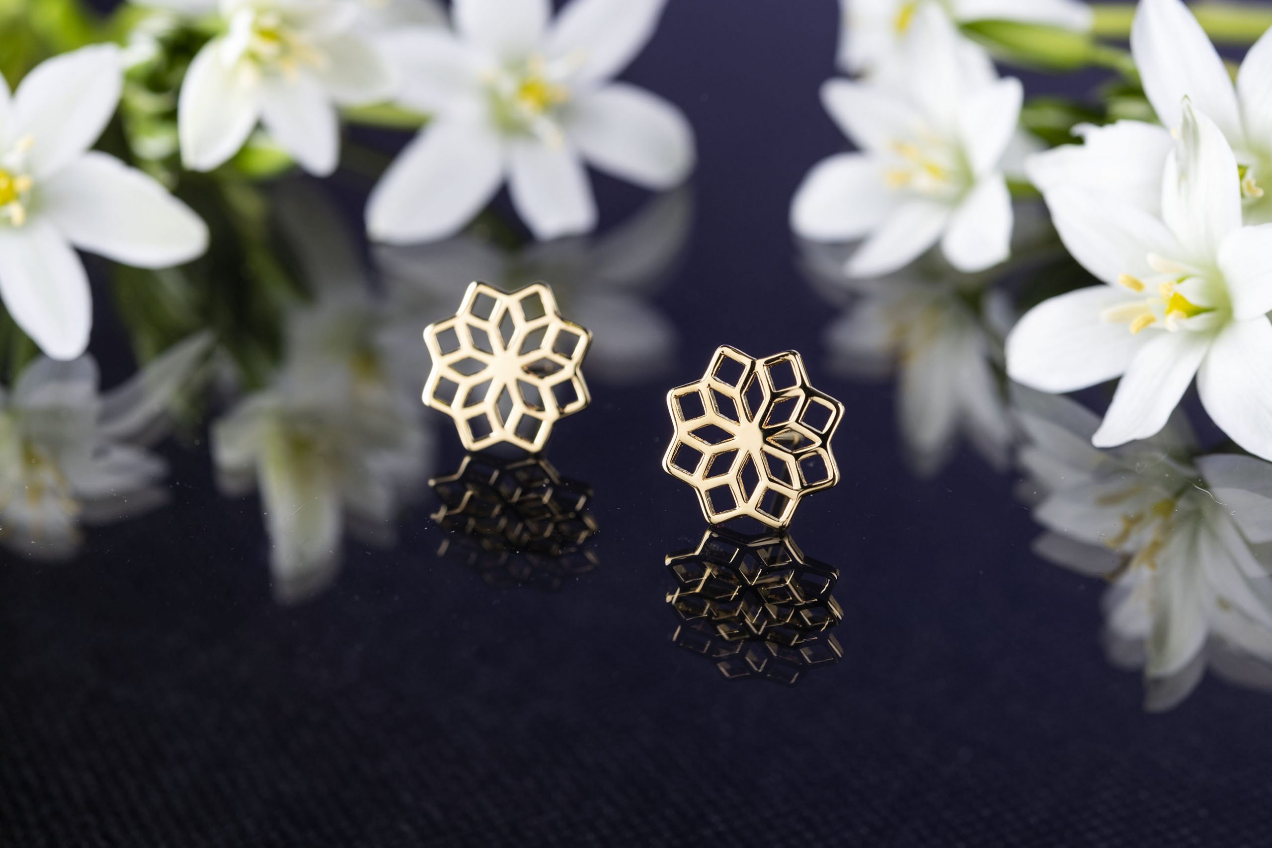 Napichovacie náušnice geometria - hviezda 2