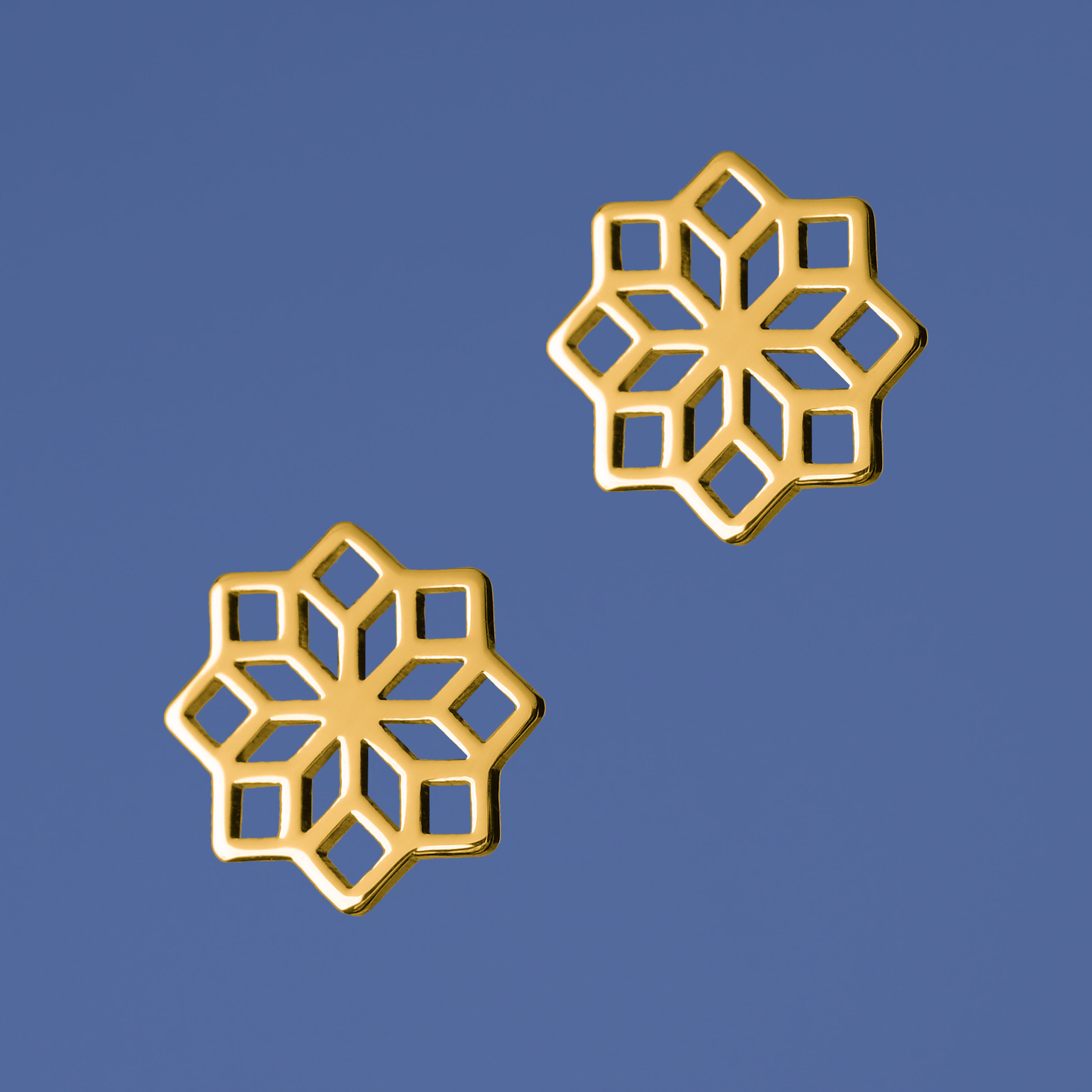 Napichovacie náušnice geometria - hviezda 2