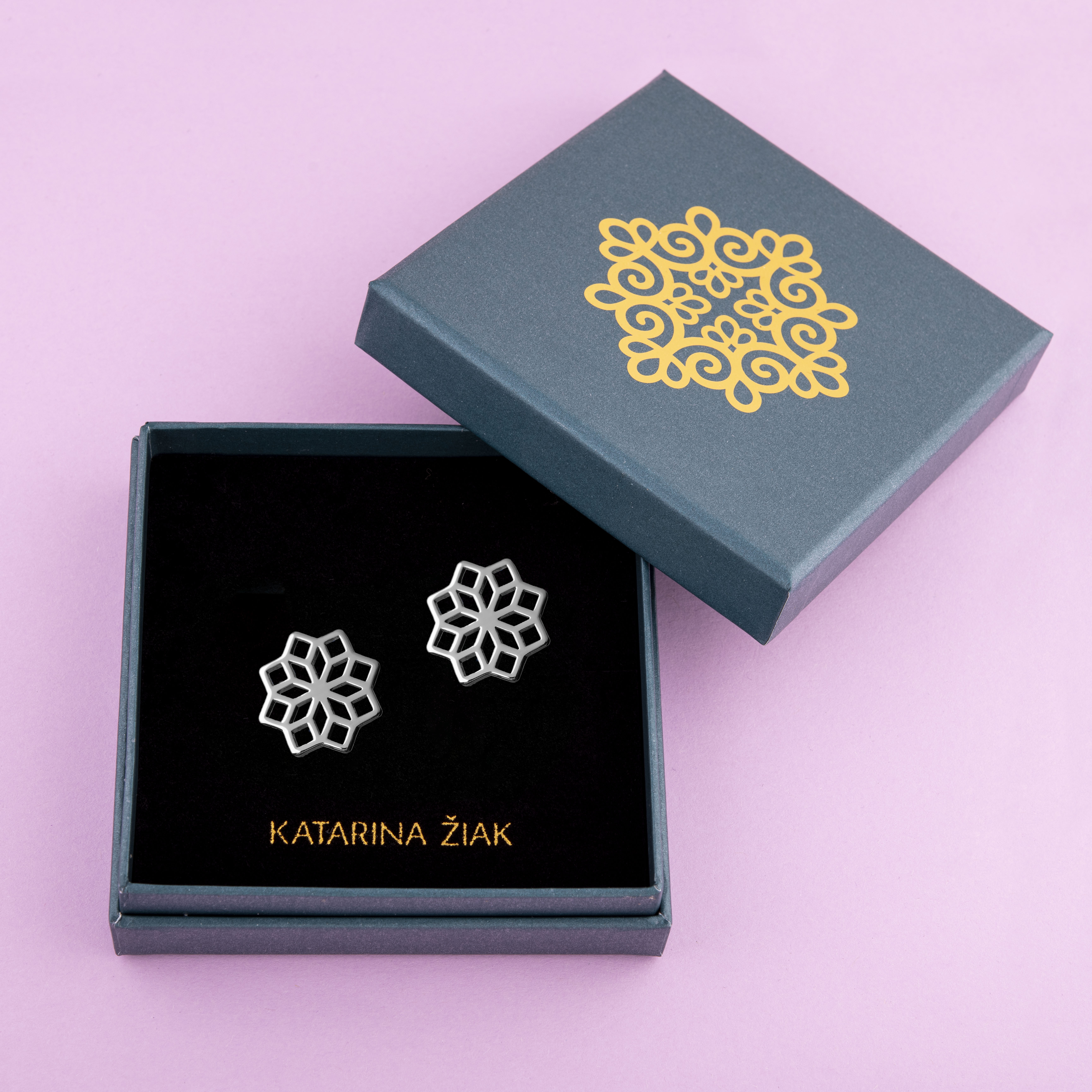 Napichovacie náušnice geometria - hviezda 2