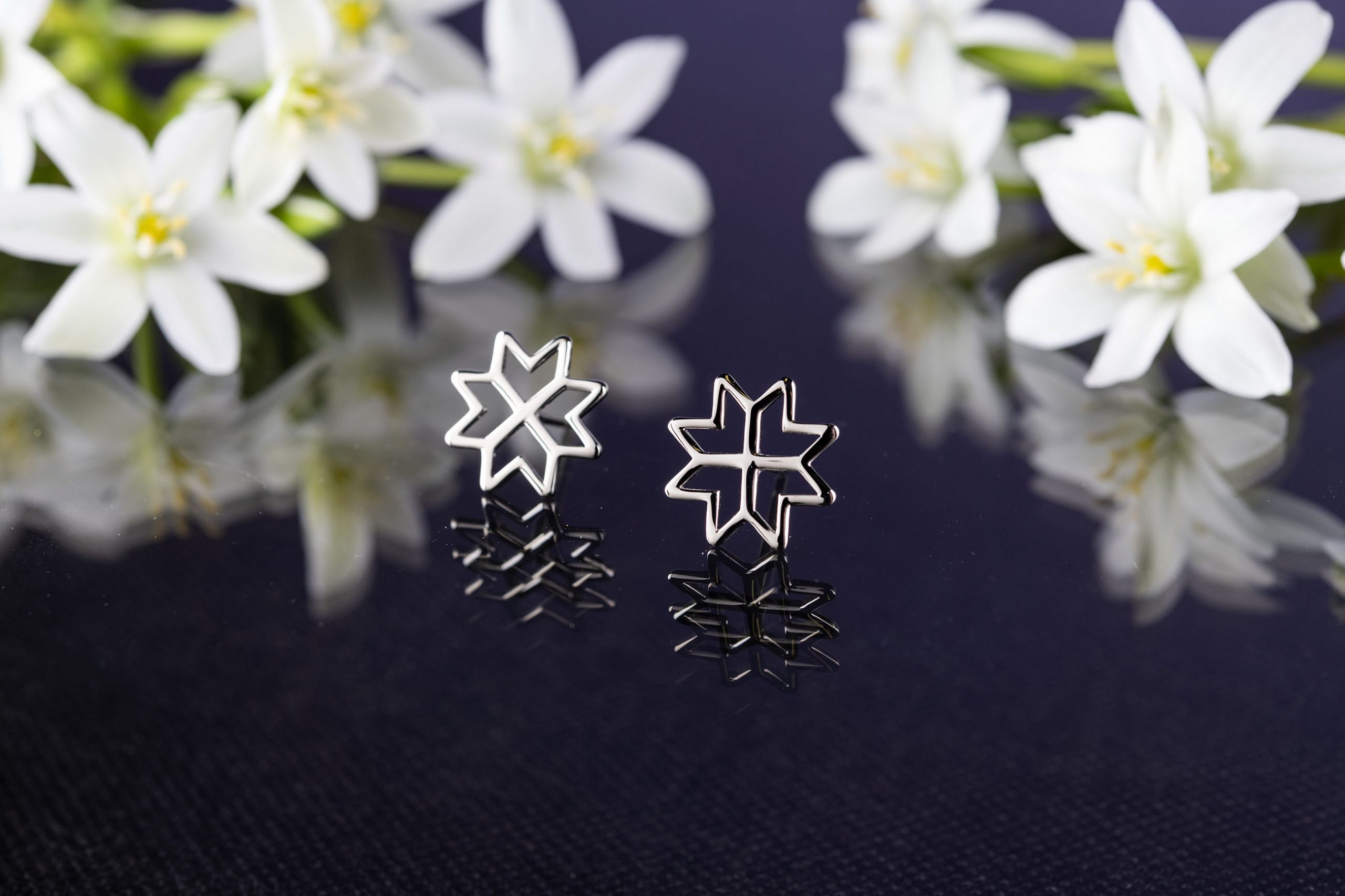 Napichovacie náušnice geometria - hviezda 1