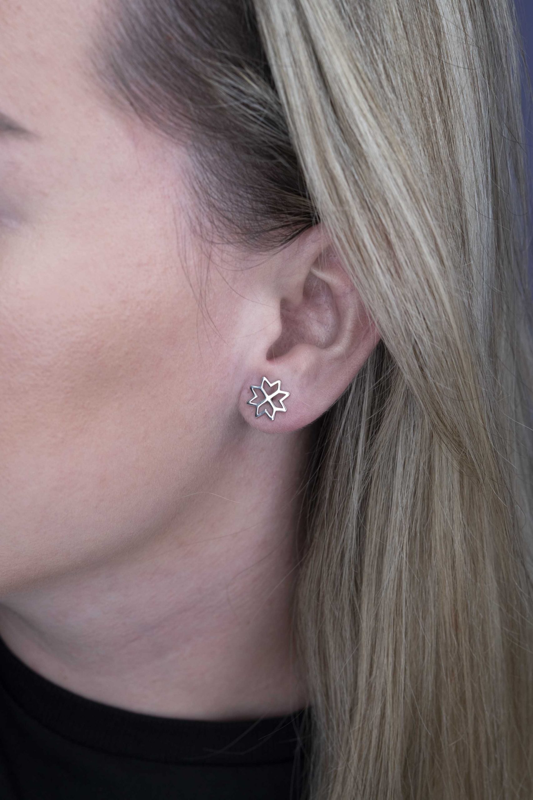 Napichovacie náušnice geometria - hviezda 1