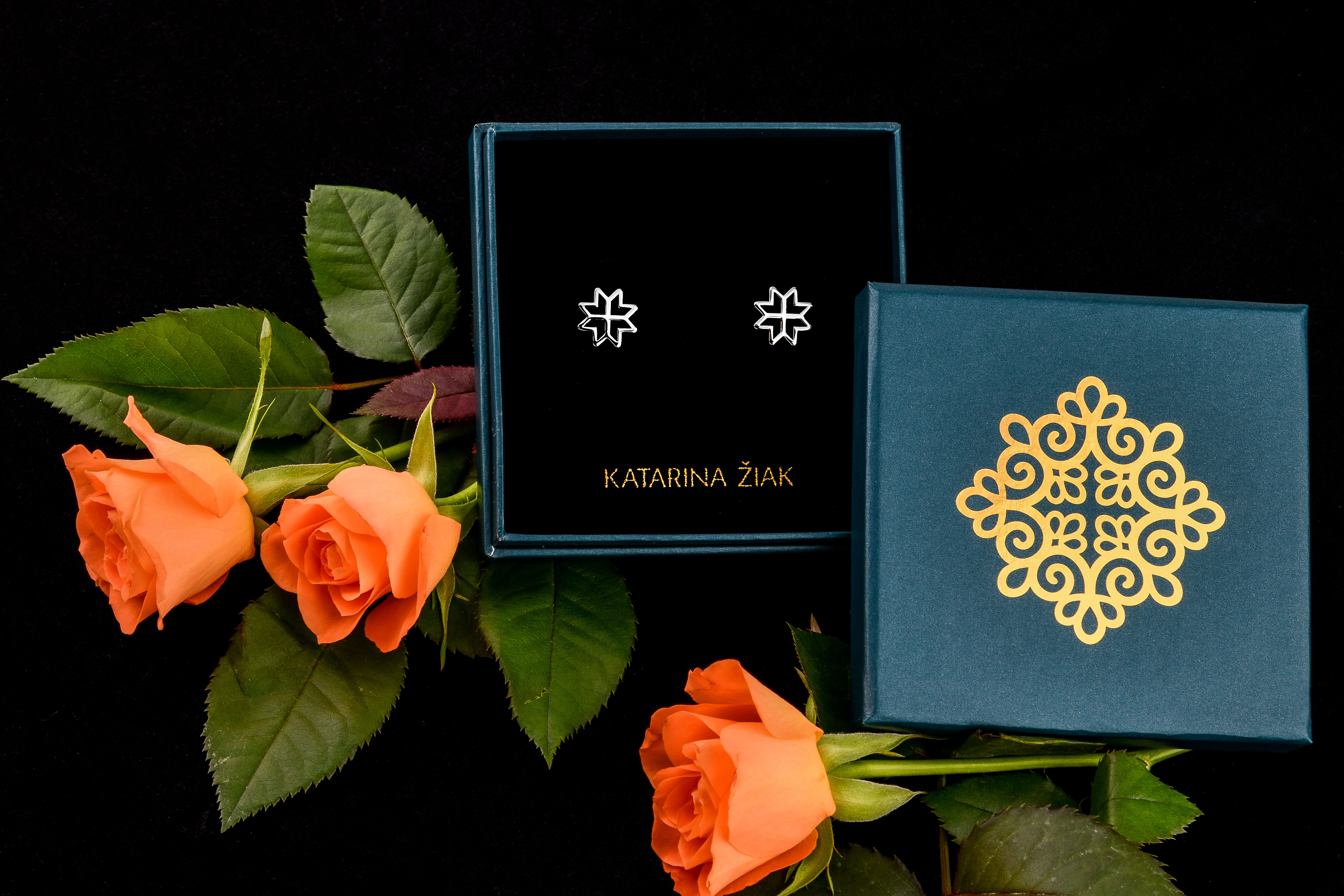 Napichovacie náušnice geometria - hviezda 1