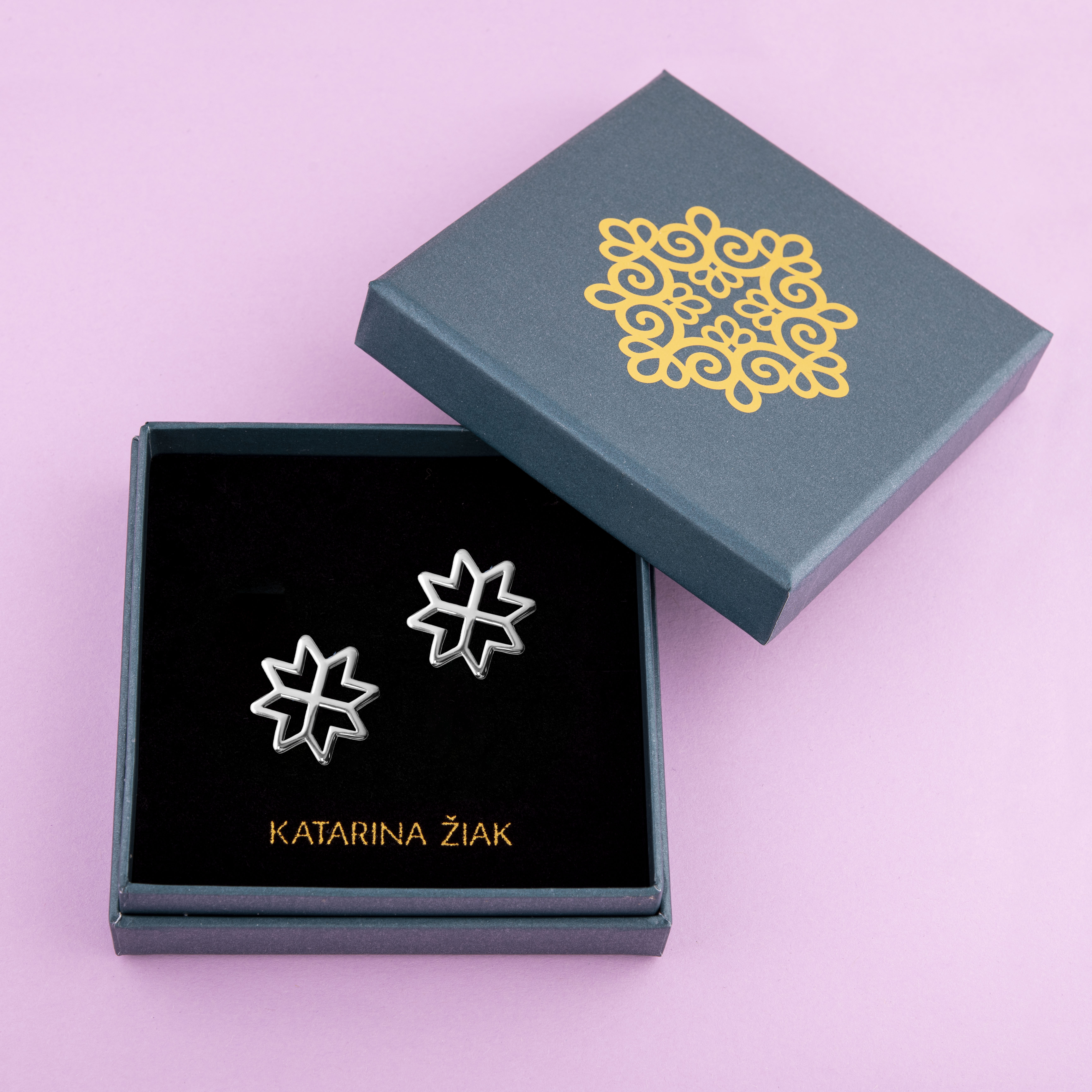 Napichovacie náušnice geometria - hviezda 1