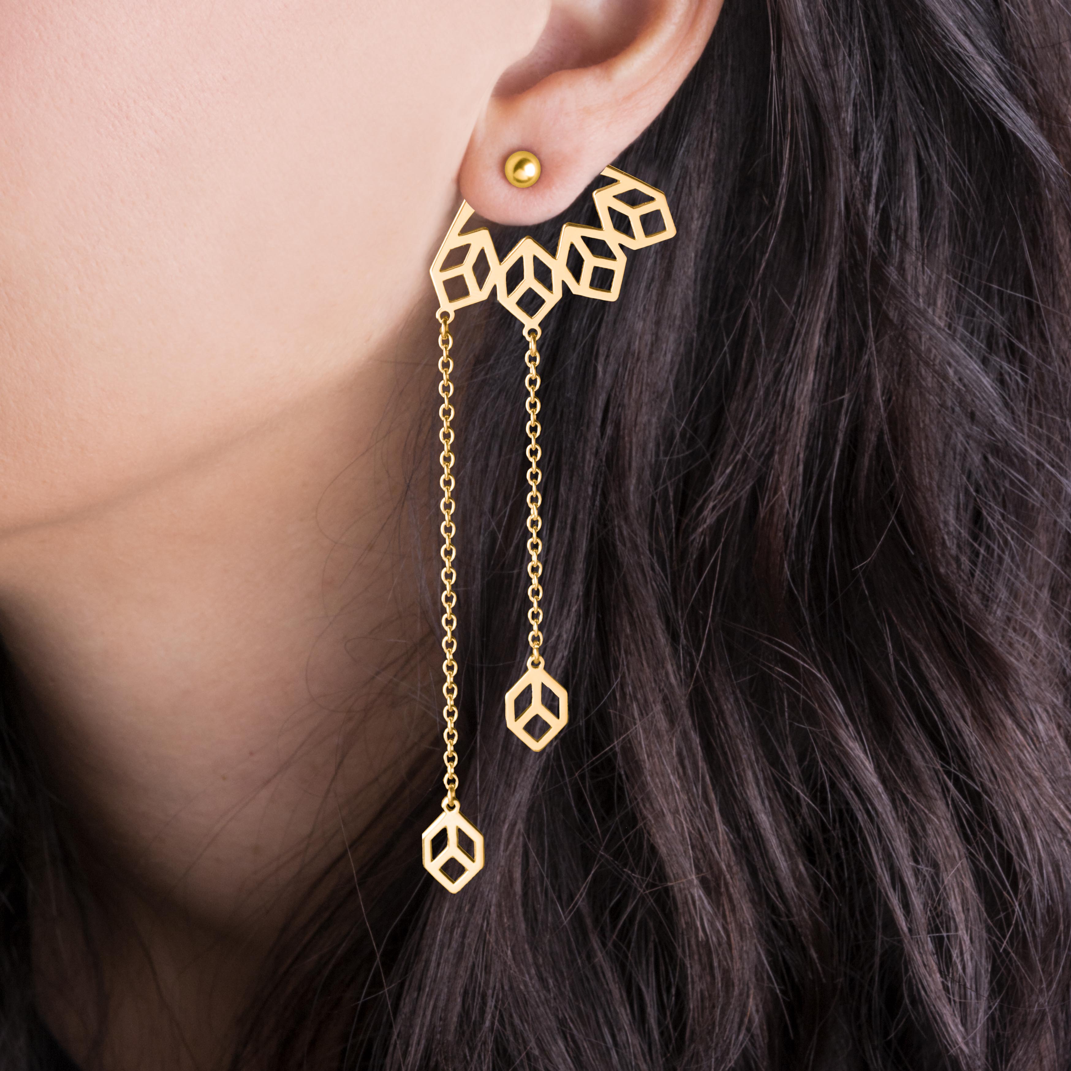 Záušnice geometria - malý vejárik 2