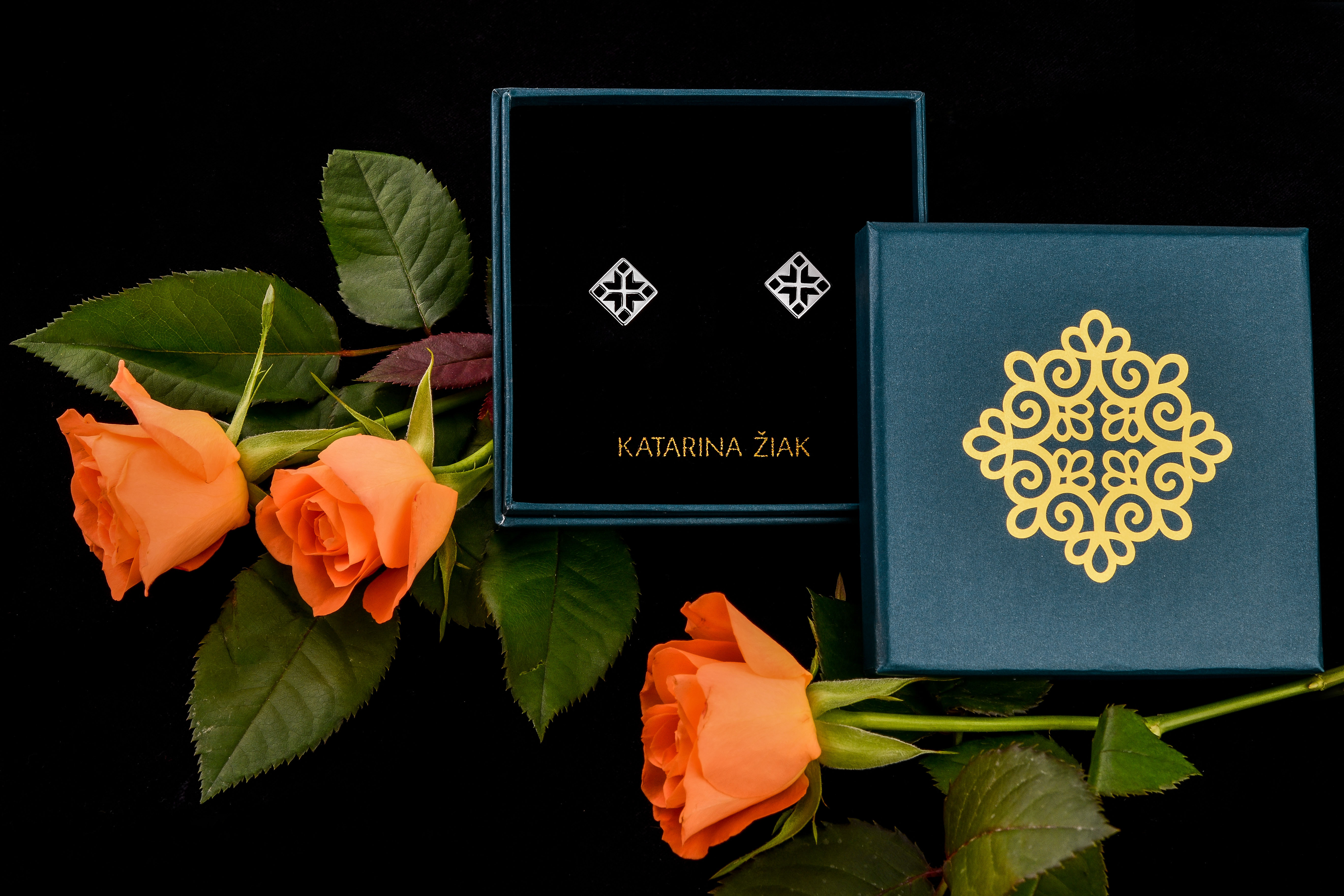 Napichovacie náušnice geometria - štvorec 1