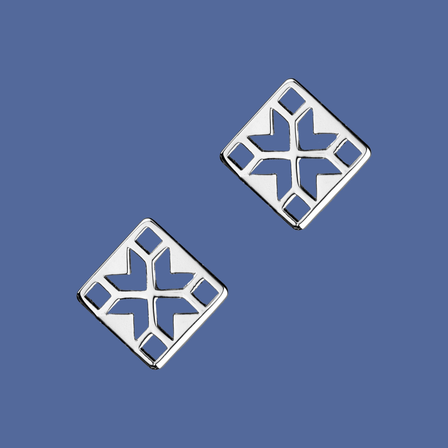 Napichovacie náušnice geometria - štvorec 1