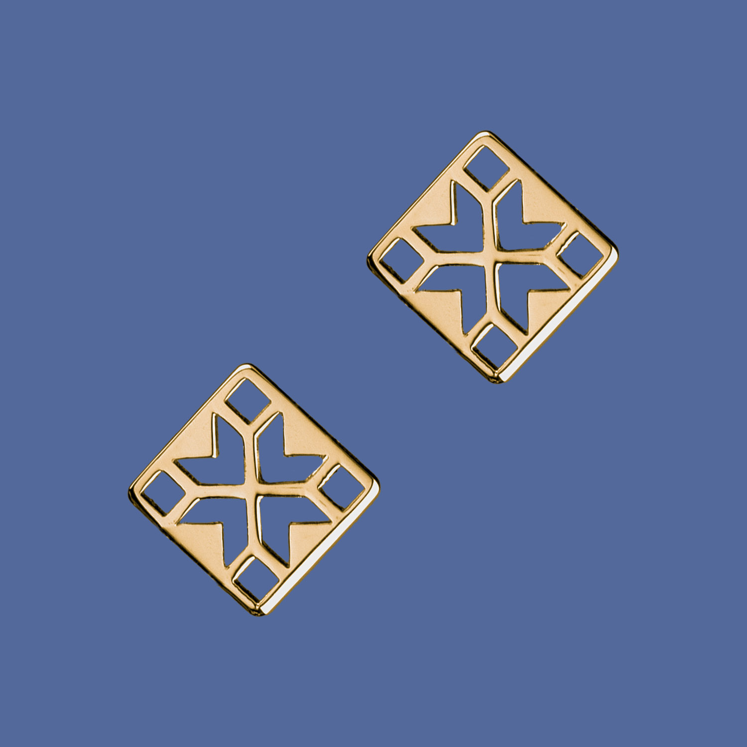 Napichovacie náušnice geometria - štvorec 1