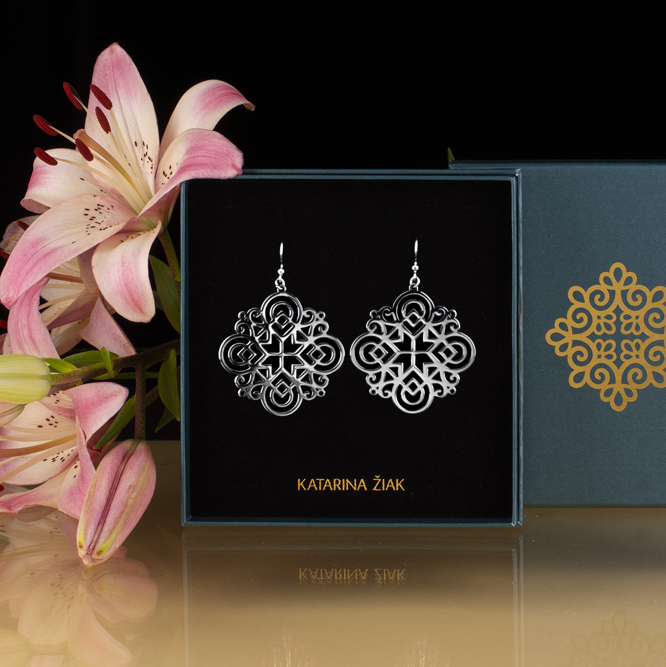 Náušnice gatra - štvorec 1