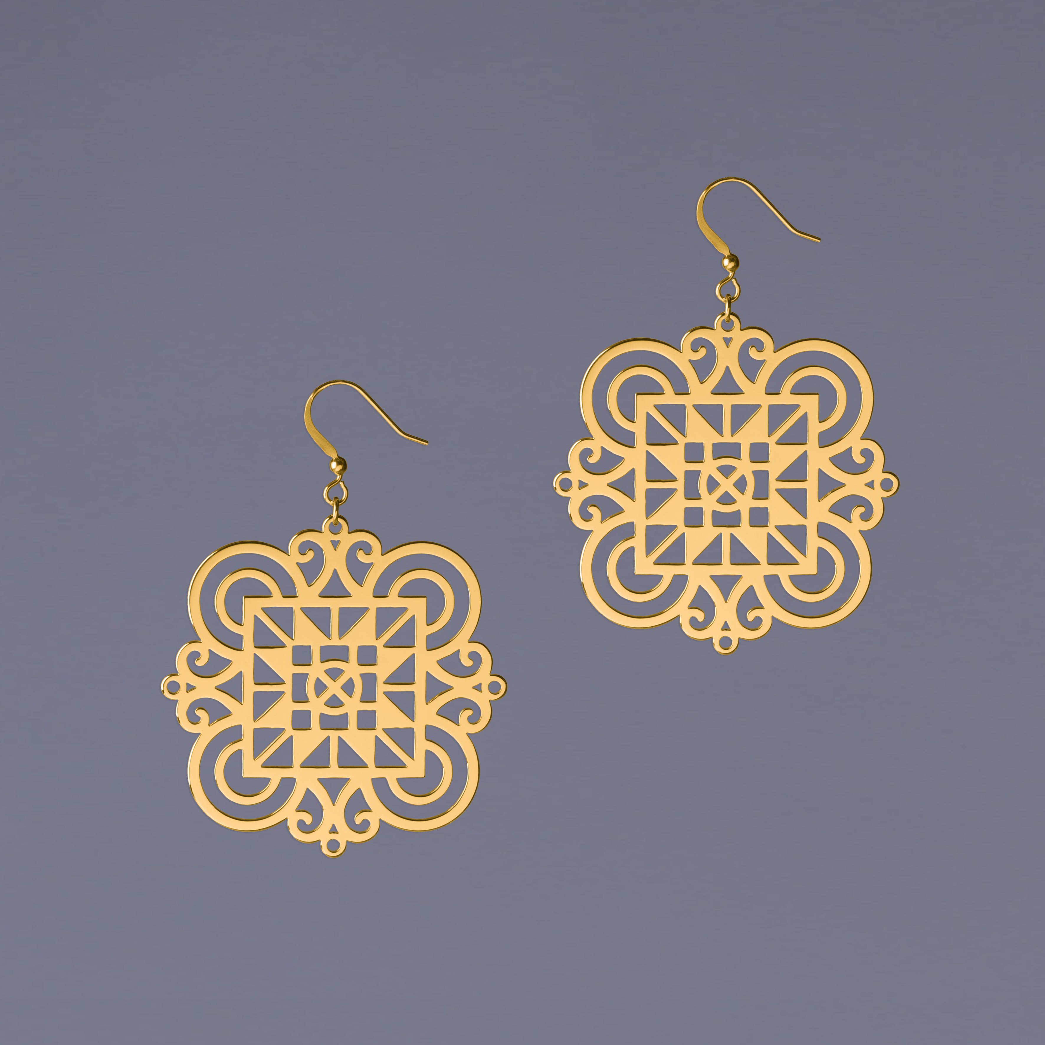 Náušnice gatra - štvorec 2