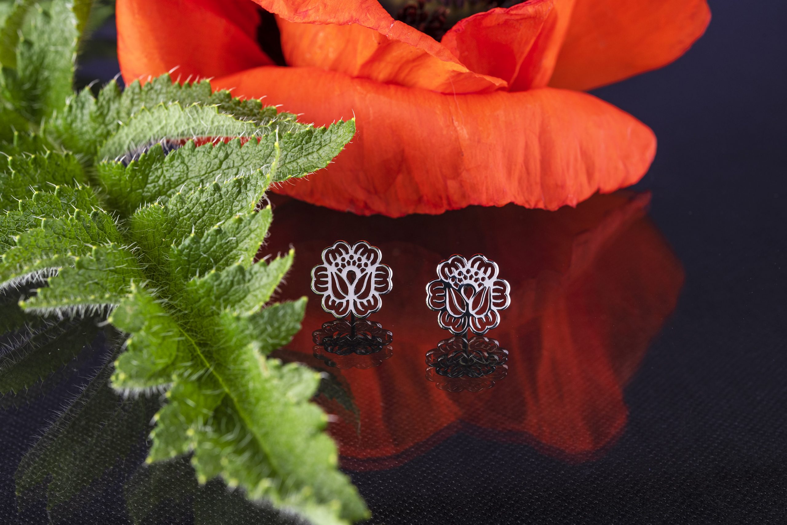 Napichovacie náušnice - mak