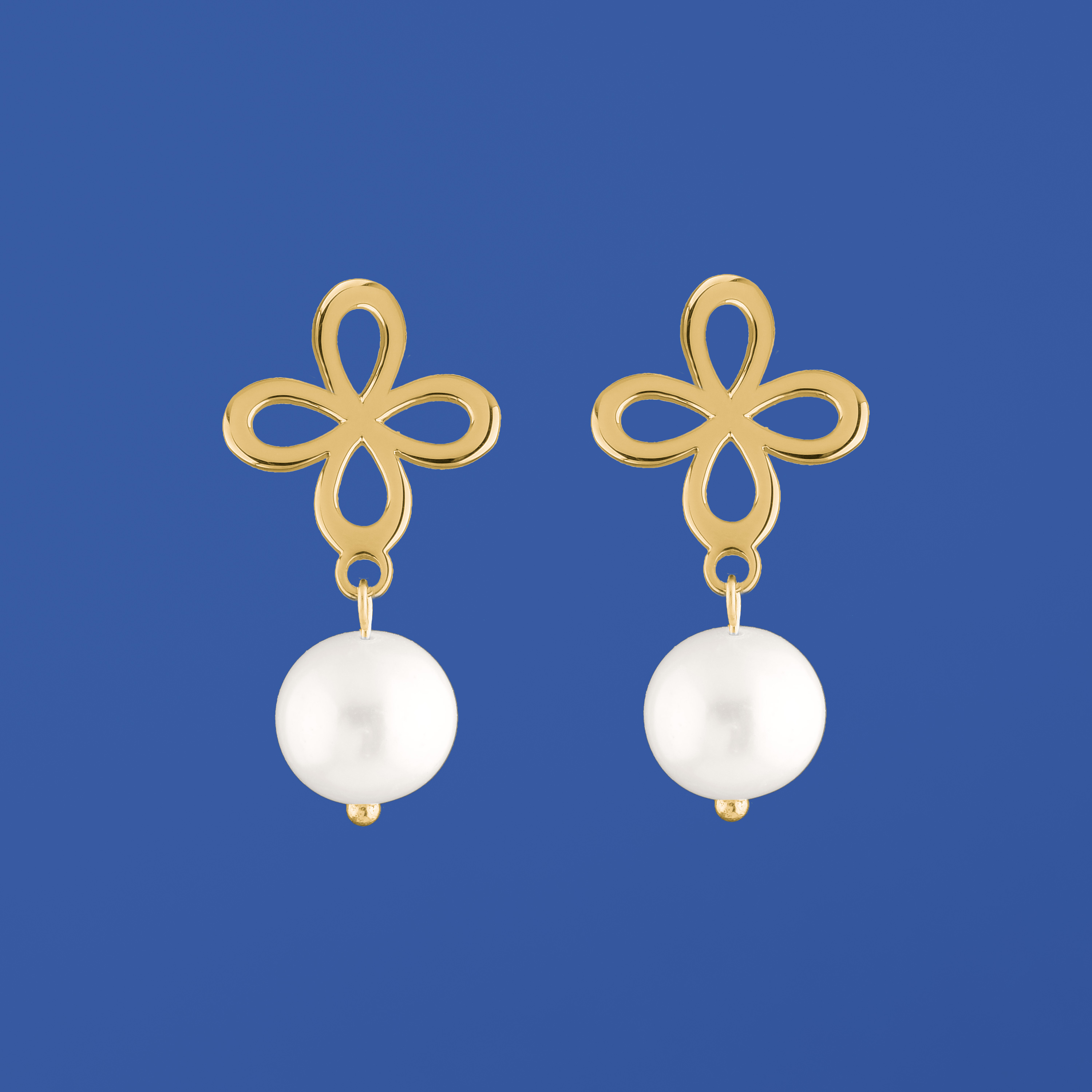 Napichovacie náušnice nekonečno 1 s perlou - krátke