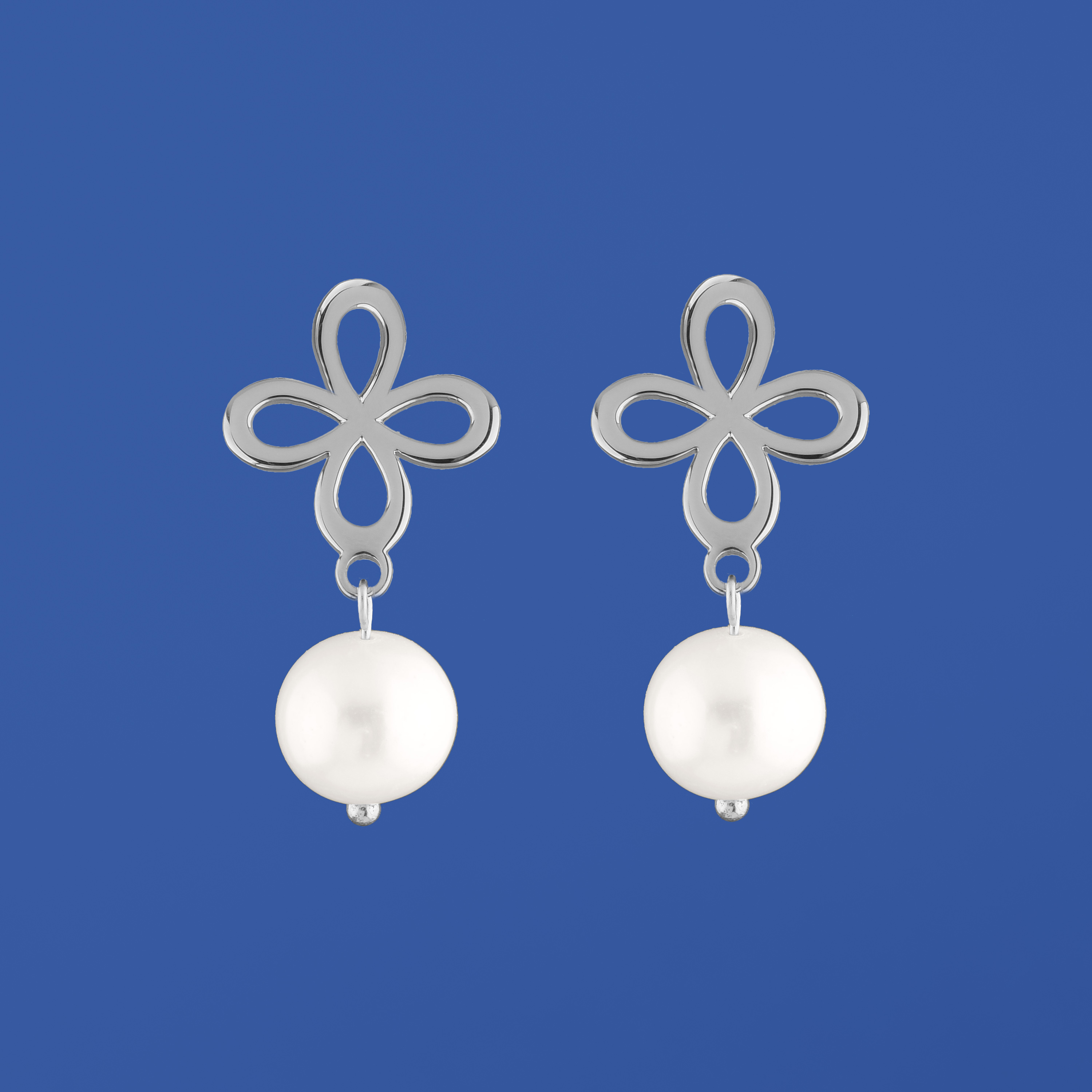 Napichovacie náušnice nekonečno 1 s perlou - krátke