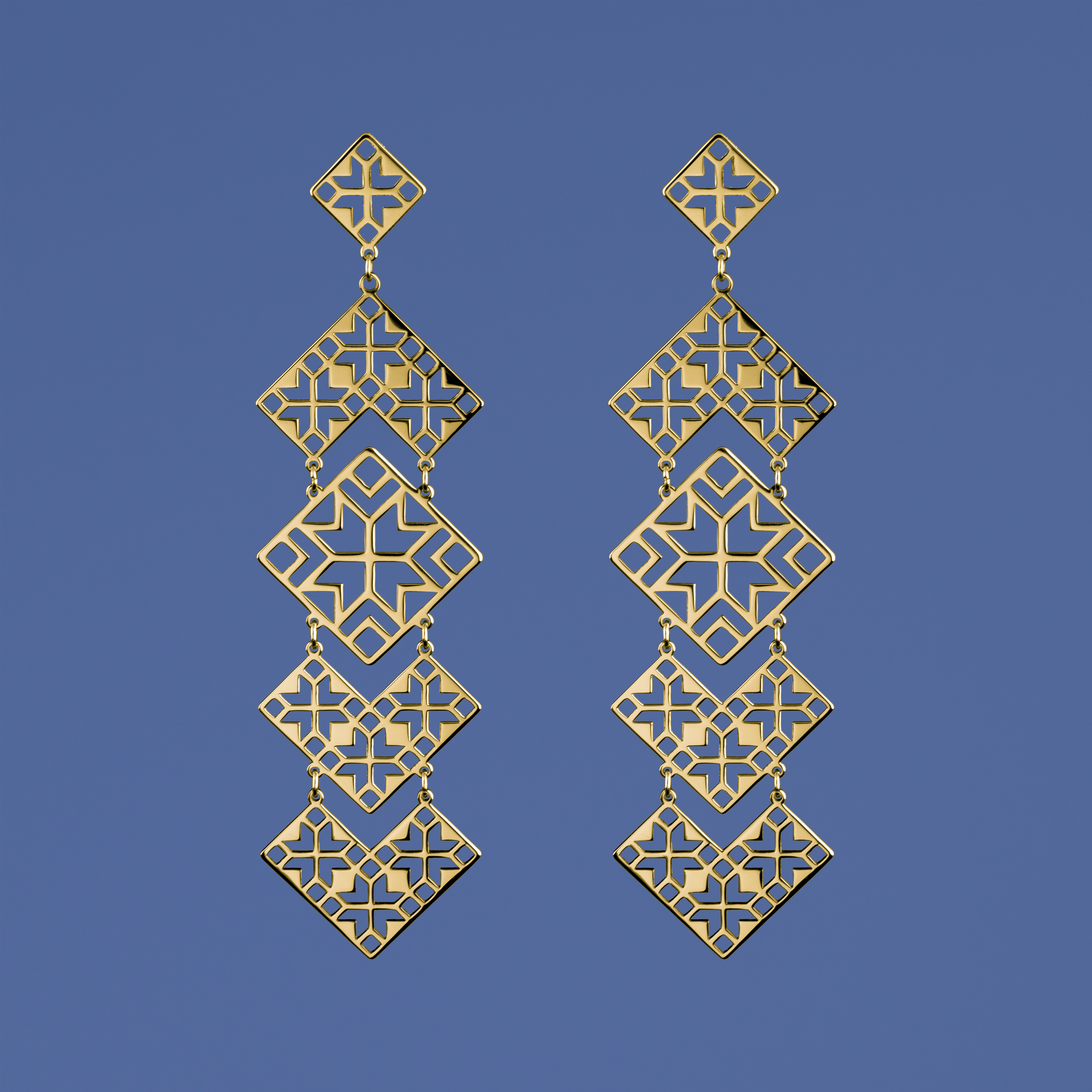 Náušnice geometria - skladané 1 - dlhé